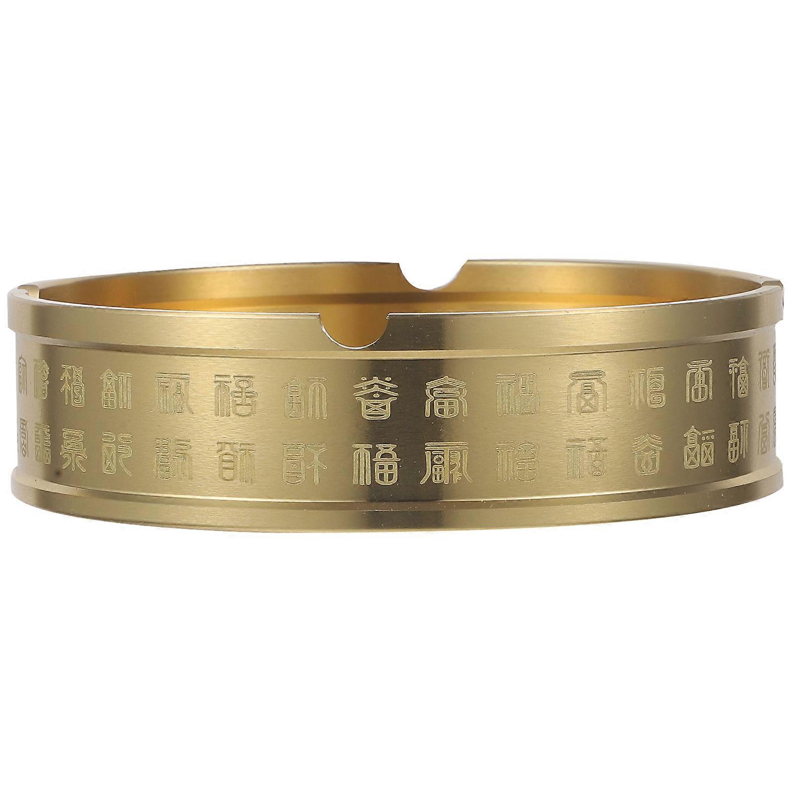 Golden Copper Ashtray Round Ashtray for Office Use 3Pcs Set