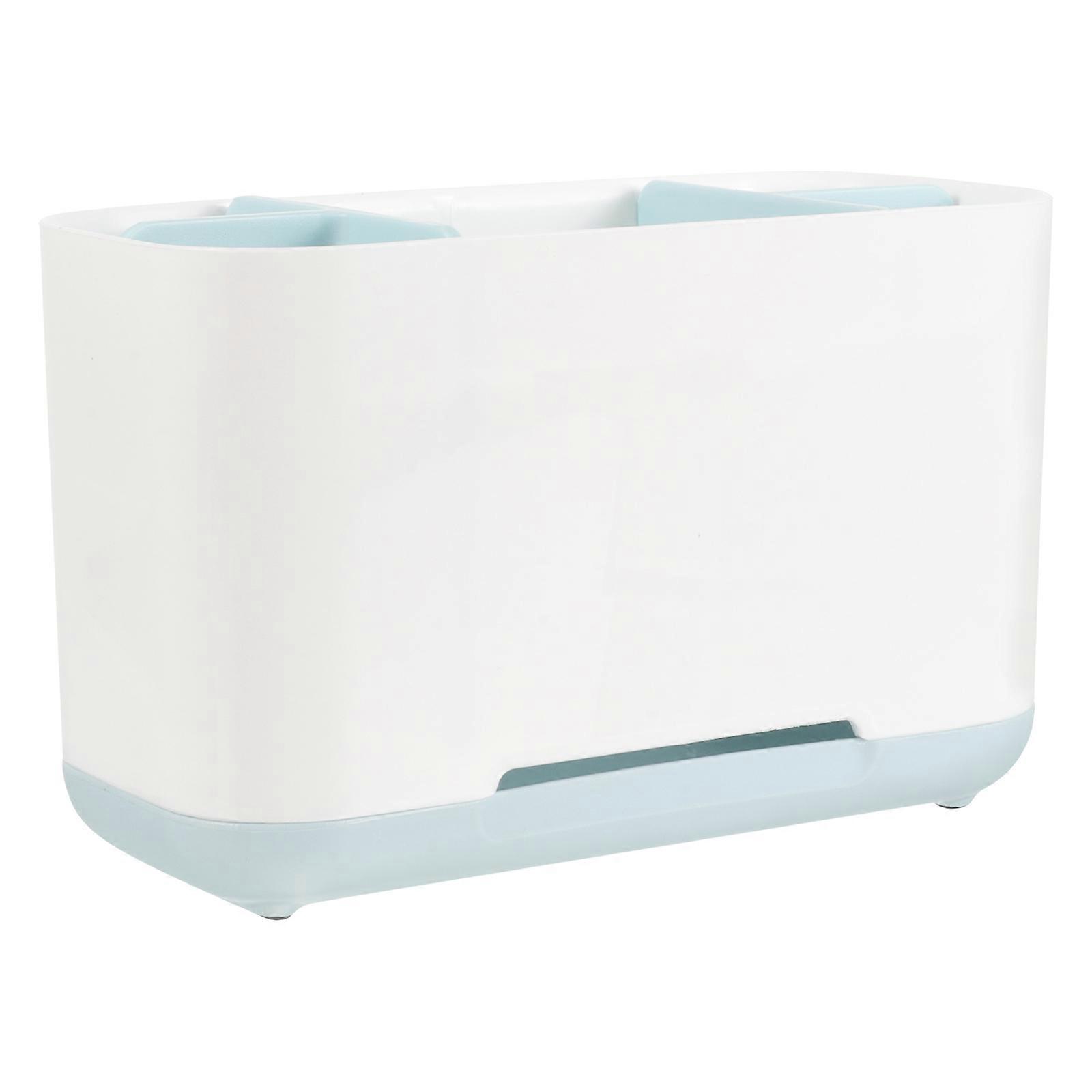 Countertop Bathroom Organizer Toothbrush Holder with 5Pcs Toothpaste Storage