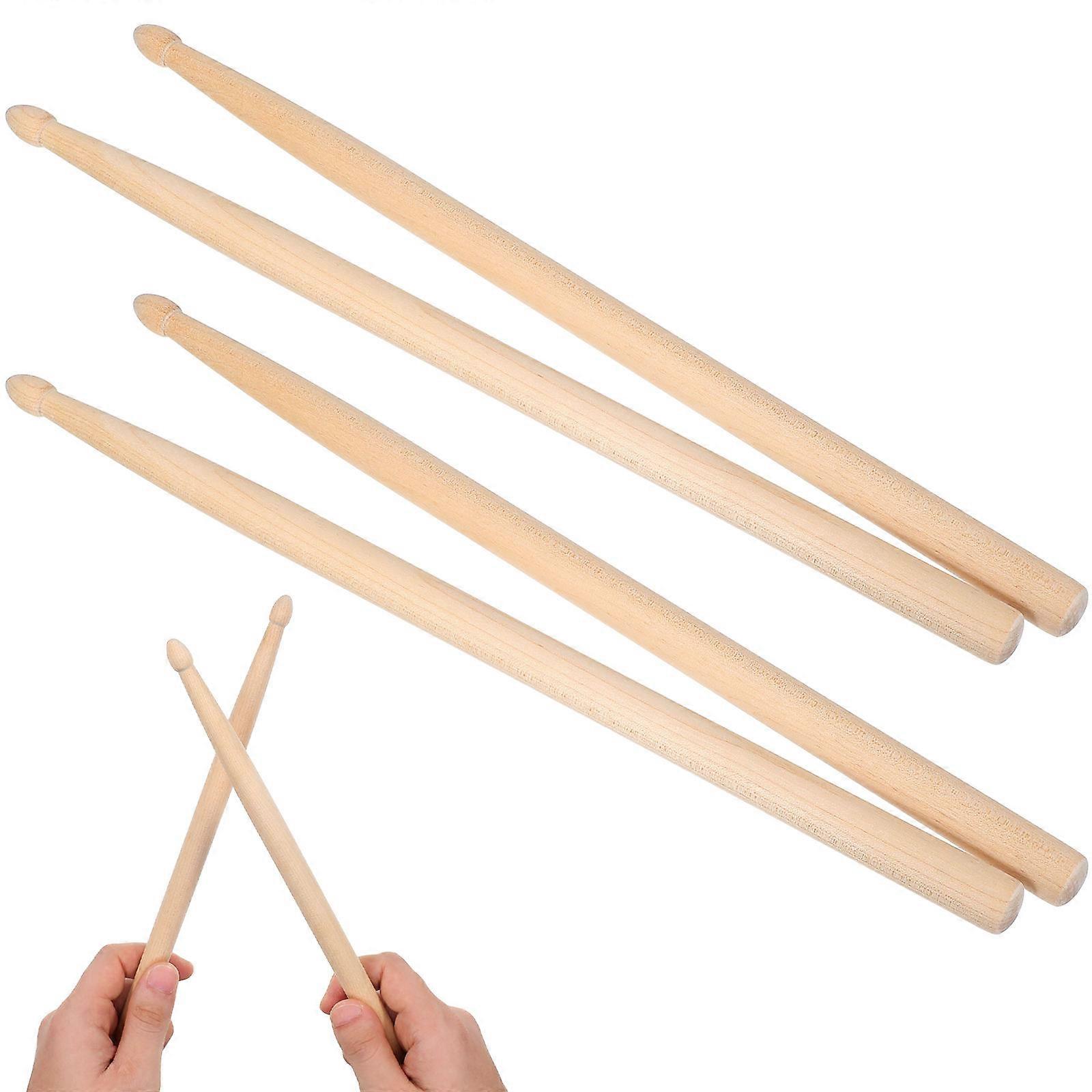 Children's Maple Drumsticks for Percussion Use 2Pairs Khaki Finish