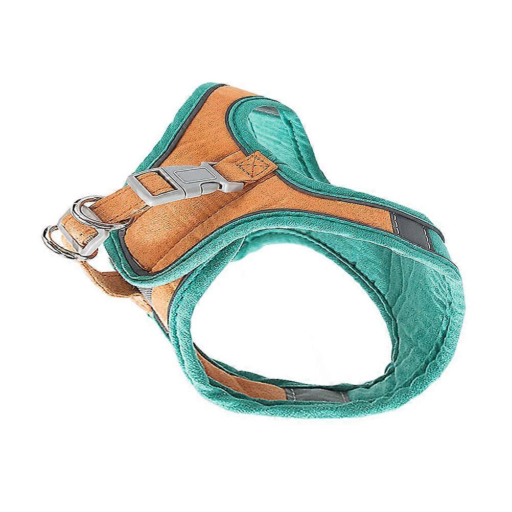 Cat Adjustable Harness with Traction Rope 1Set Soft Suede Walking Leash Orange