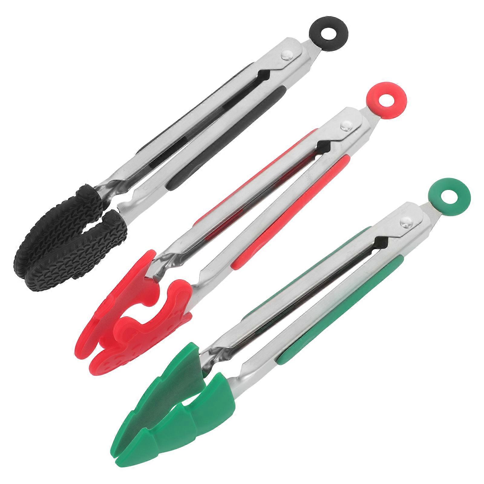 Multi-purpose Silicone Tip Food Tongs 12 Pcs Heat Resistant Cooking Tongs For Barbecue Baking And Air Fryer Use Assorted Color Ergonomic Handle Design