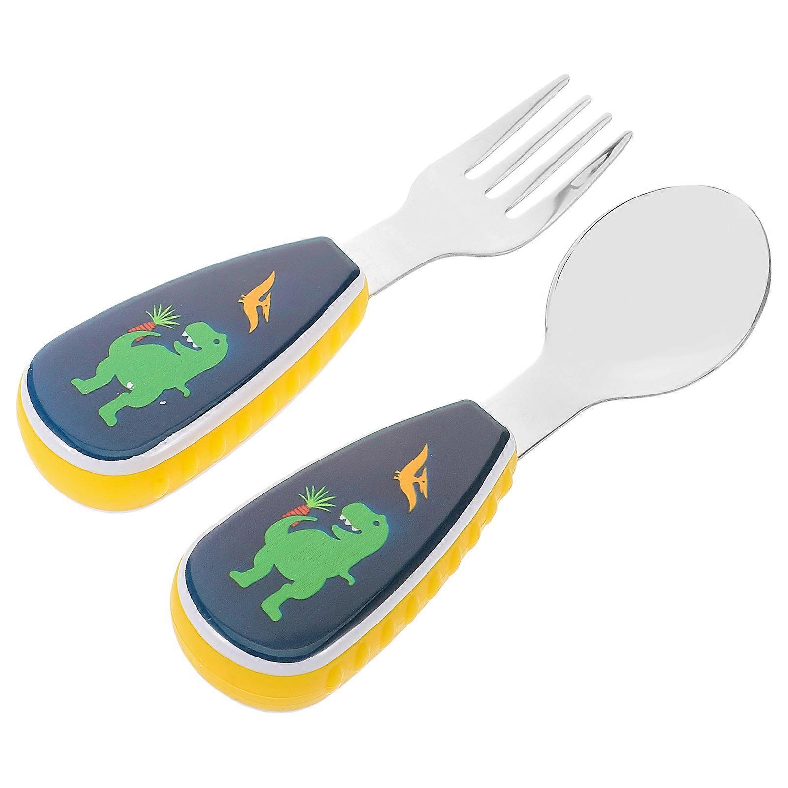Stainless Steel Toddler Fork And Spoon Set Designed For Feeding And Eating Practice Perfect For Children 5 Sets