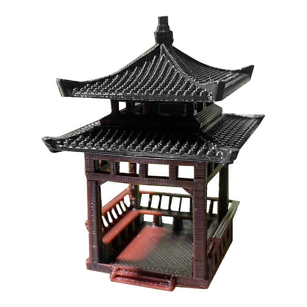 Plastic Pavilion Statue for Aquarium Landscaping Decoration 2Pcs Set