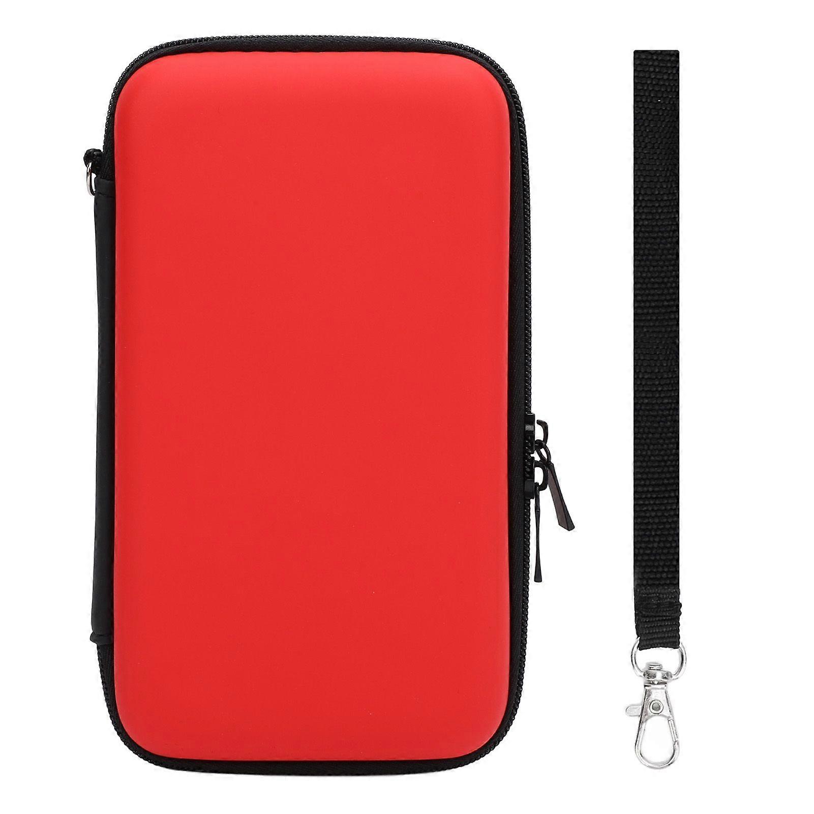Carrying Case for New 2DS XL 2DS LL for New 3DS 3DS with 8 Slot Protective Hard Shell Travel Carrying Case Pouch for Console Accessories Red