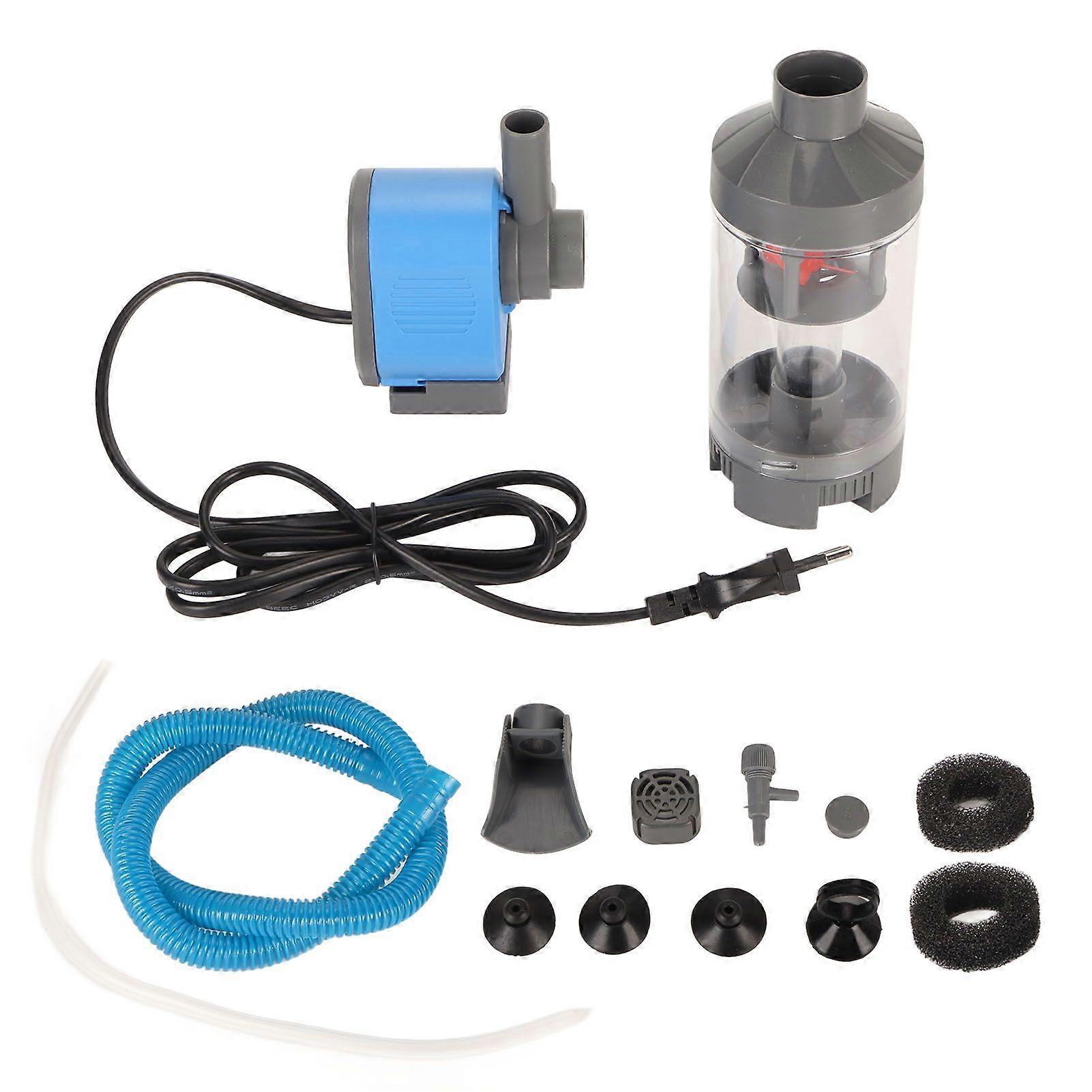 Aquarium Filter Pump Professional Efficient Quiet Oxygenation Water Change Fish Manure Collection 5 in 1 Fish Tank Filter 15W EU Plug 220V