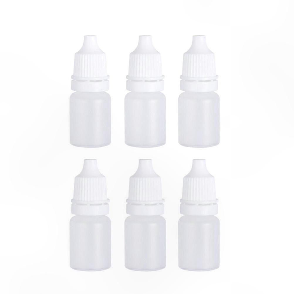 6-Pack 5ml Plastic Squeeze Dropper Bottles for Liquids, White Portable Dispenser Containers with Dropping Tips