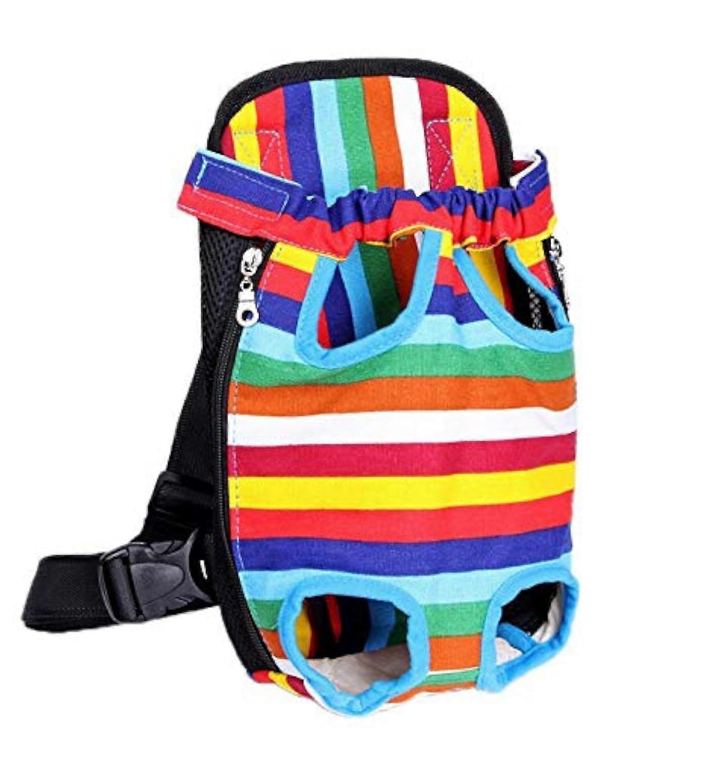 Pet Dog Carrier Backpack Mesh Camouflage Outdoor Travel Breathable For Small Dogs And Cats Size M Rainbow