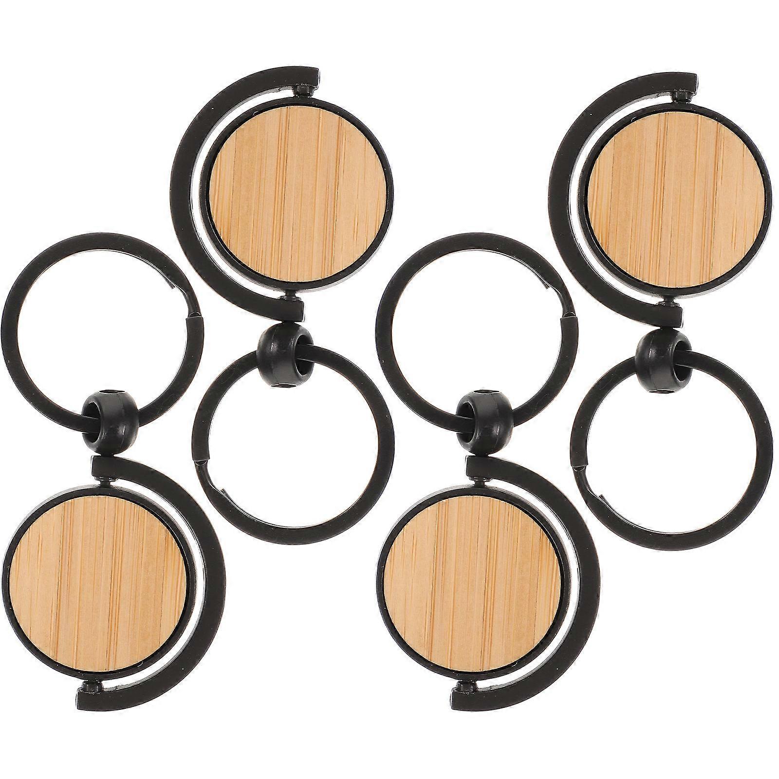 Wood Keychain for Craft Projects 8Pcs DIY Lettering Key Ring Pendants