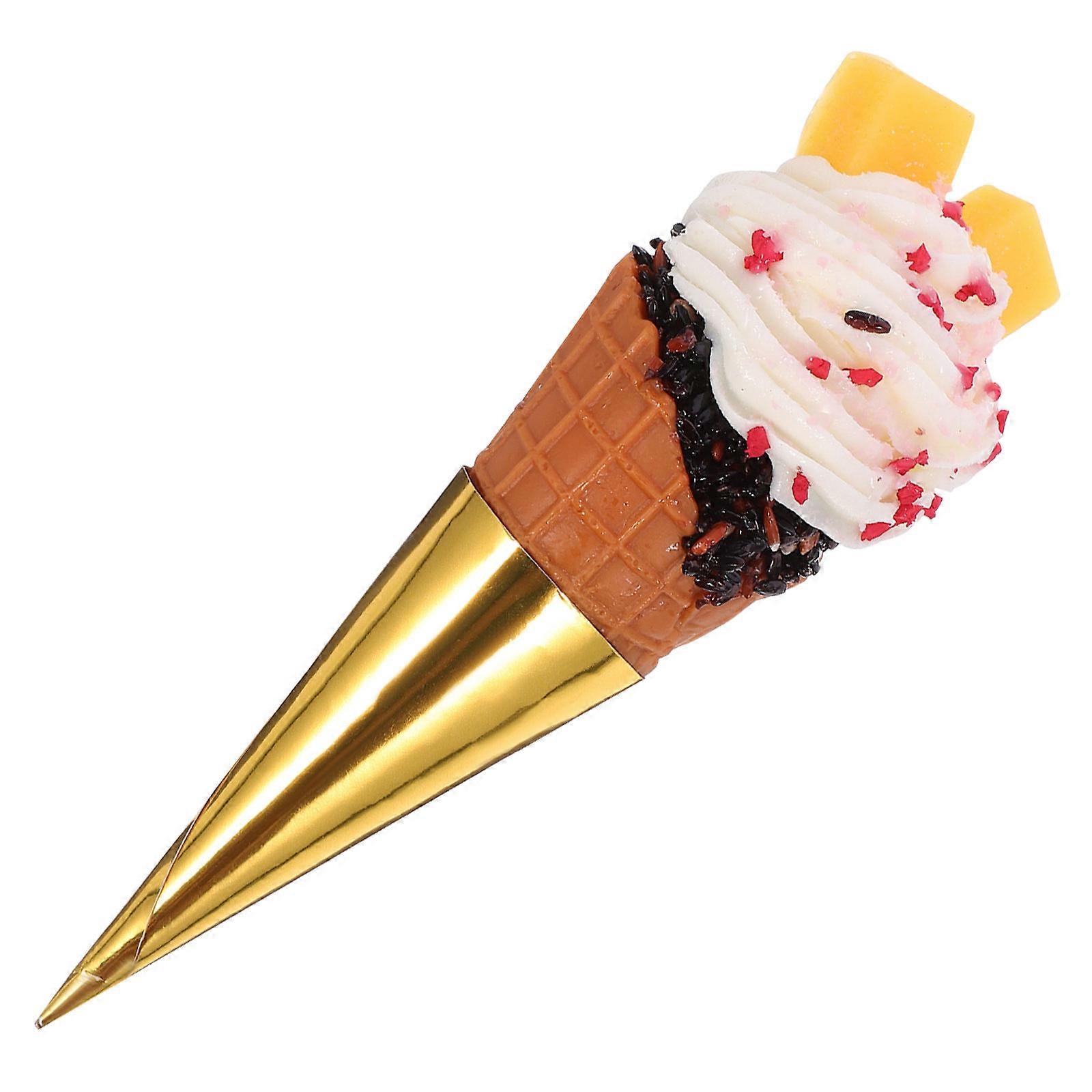 Fake Ice Cream Cone Decorative Toy for 4Pcs Simulation Display