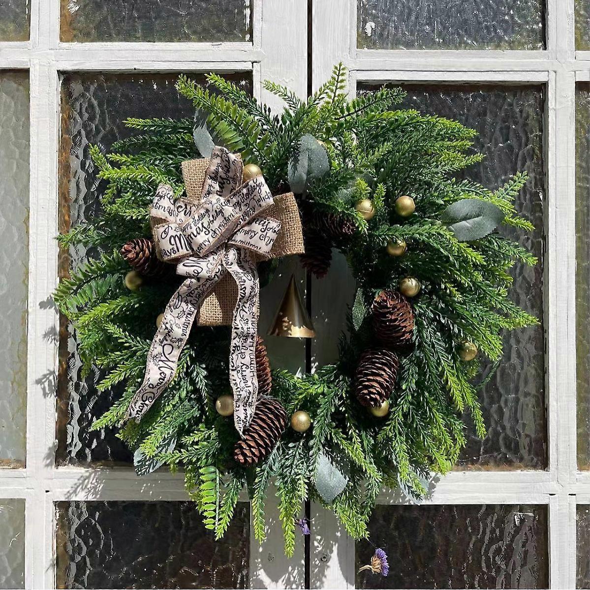 Christmas pine cone pine needle simulation wreath Bohemian style wreath