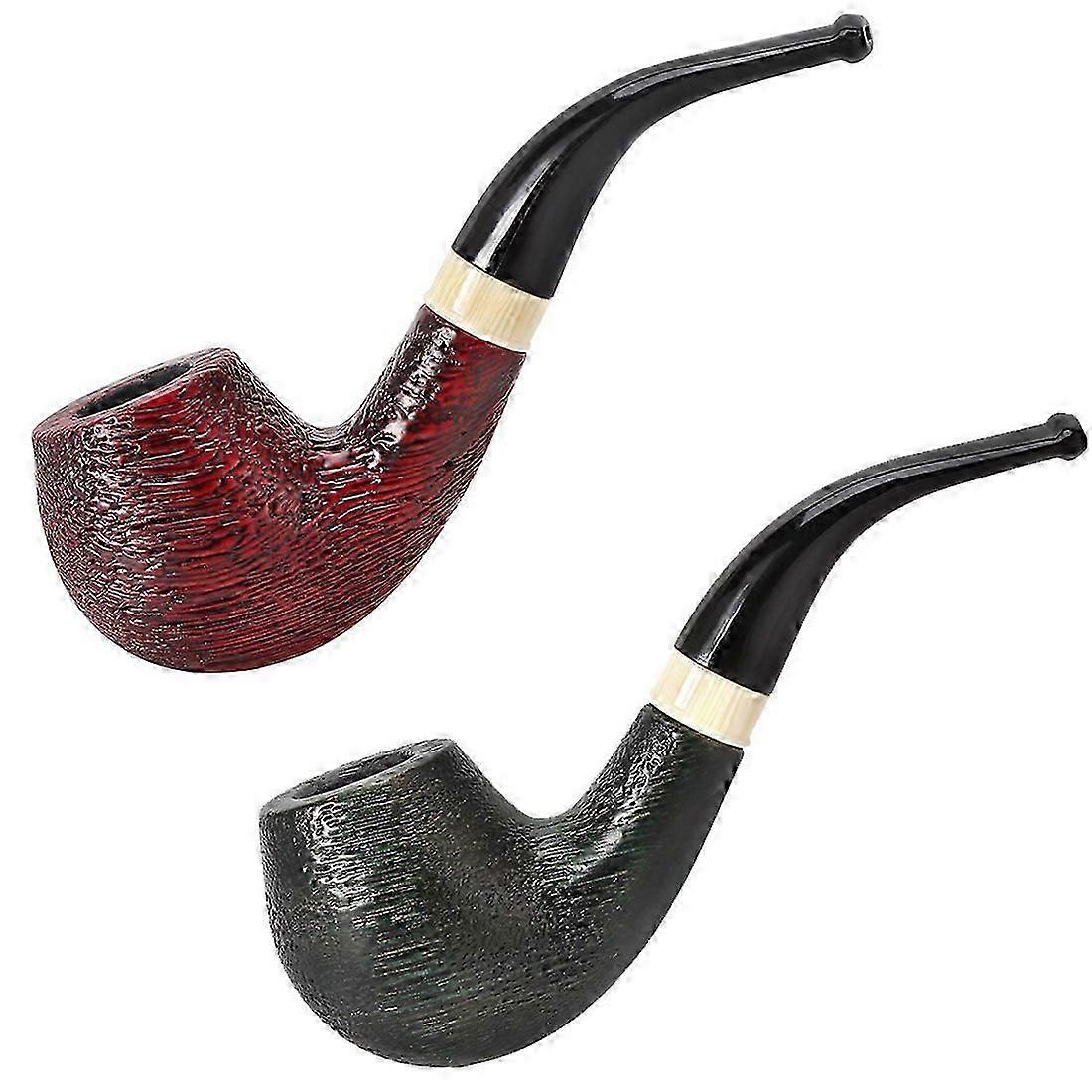 أنبوب التبغ أنبوب الخشب الصلب منحوتة بشكل رائع الأنابيب العالمية 9 مم المداخن المبتدئ المبتدئ أنبوب التبغ تسليم كيس قماش 1 قطعة D-