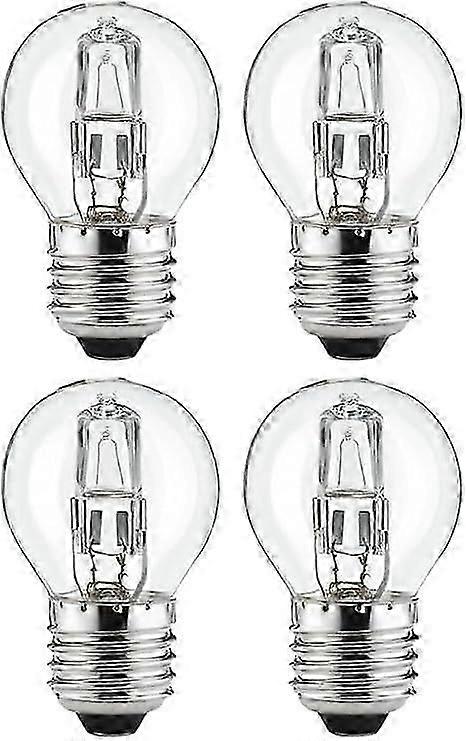 4X 28W (40W) لمبة كرة الجولف الهالوجين الشفافة - قاعدة E27 ، أبيض دافئ ، عكس الضوء