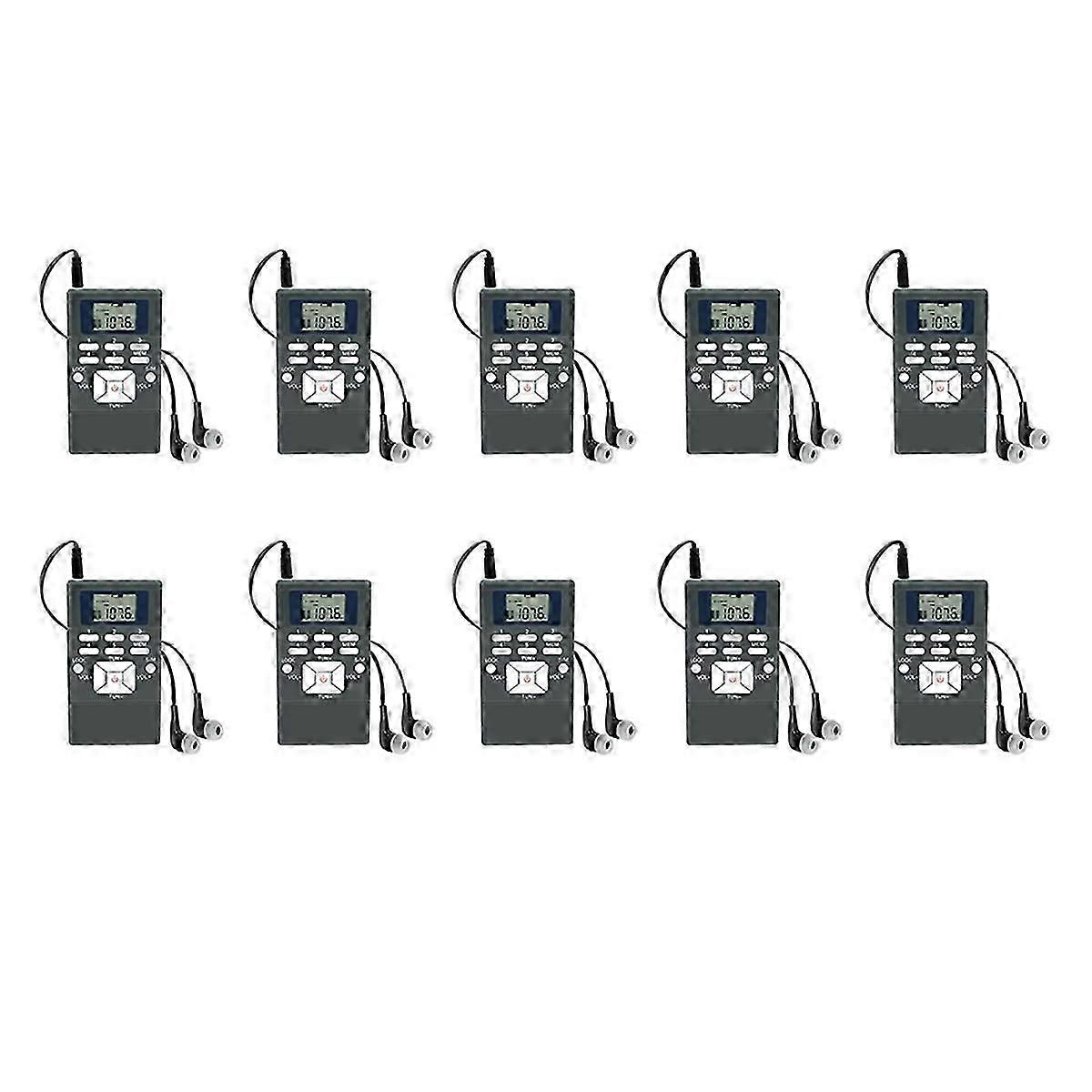 10Pcs PR13 Radio FM Stereo Radio Receiver with Digital Clock