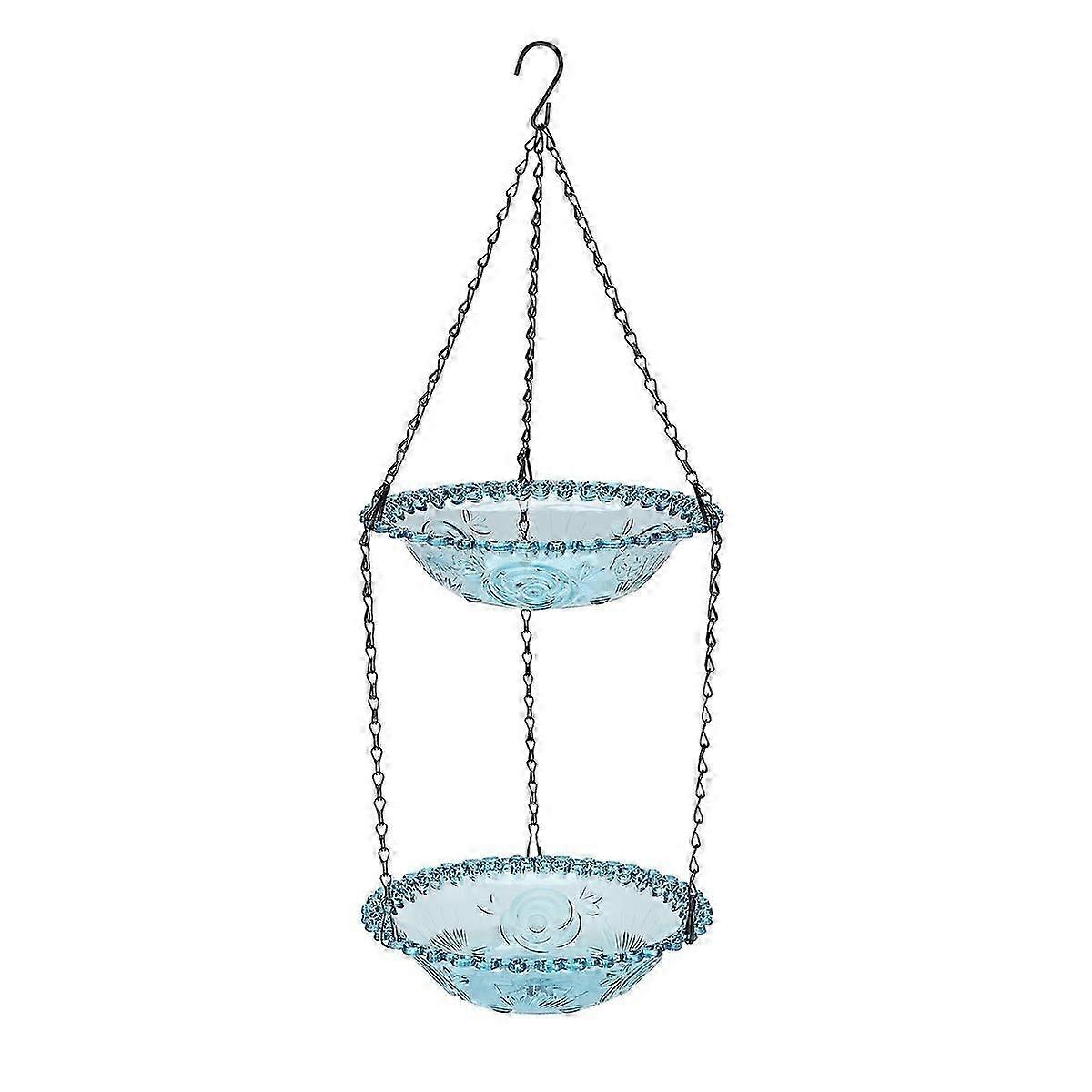 2 Layers Bee Feeder with Vivid Flower Design,Hanging Bee Watering Station for Feeding Butterfly Bath