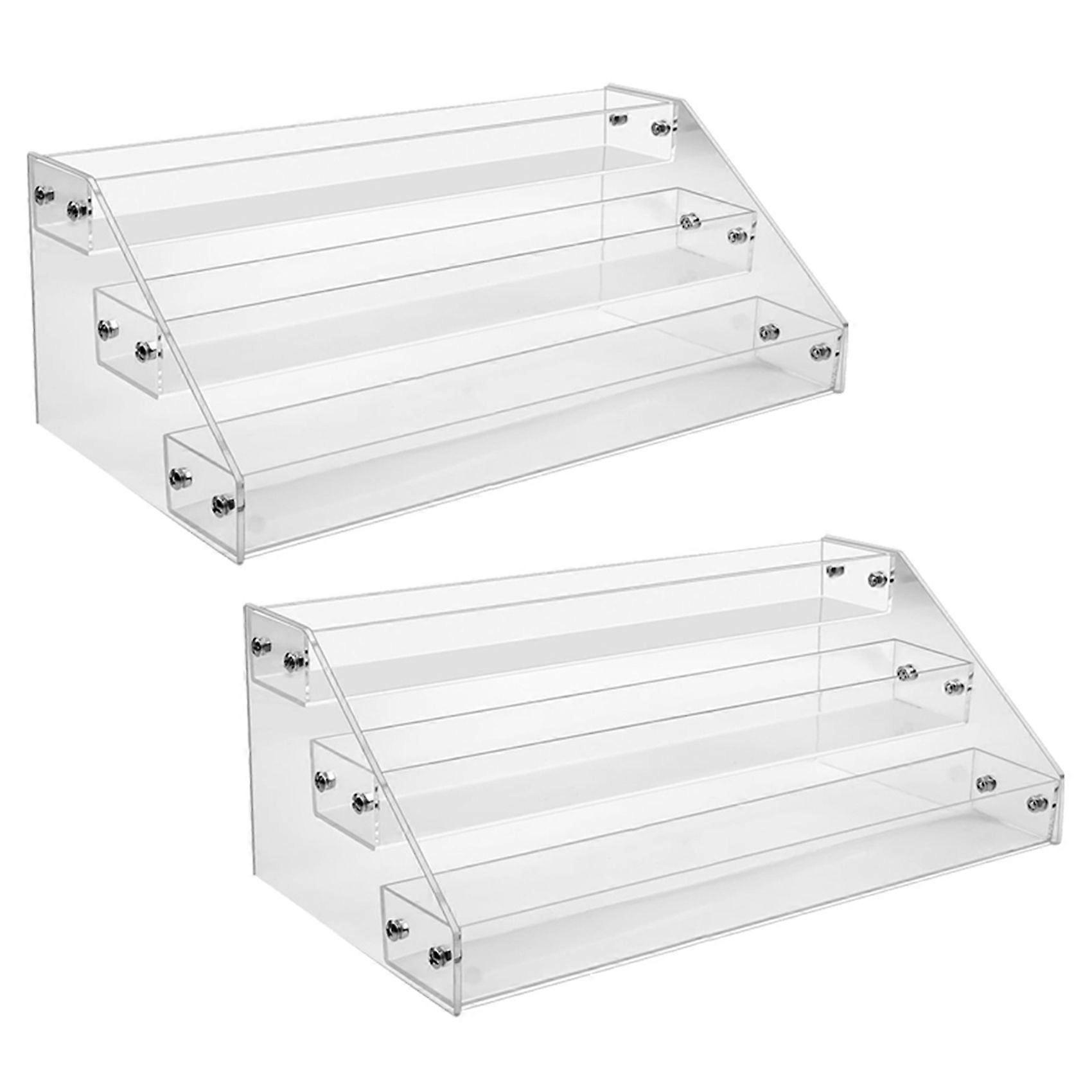 3 Tier Clear Acrylic CD Holder Cascading CD Storage Rack