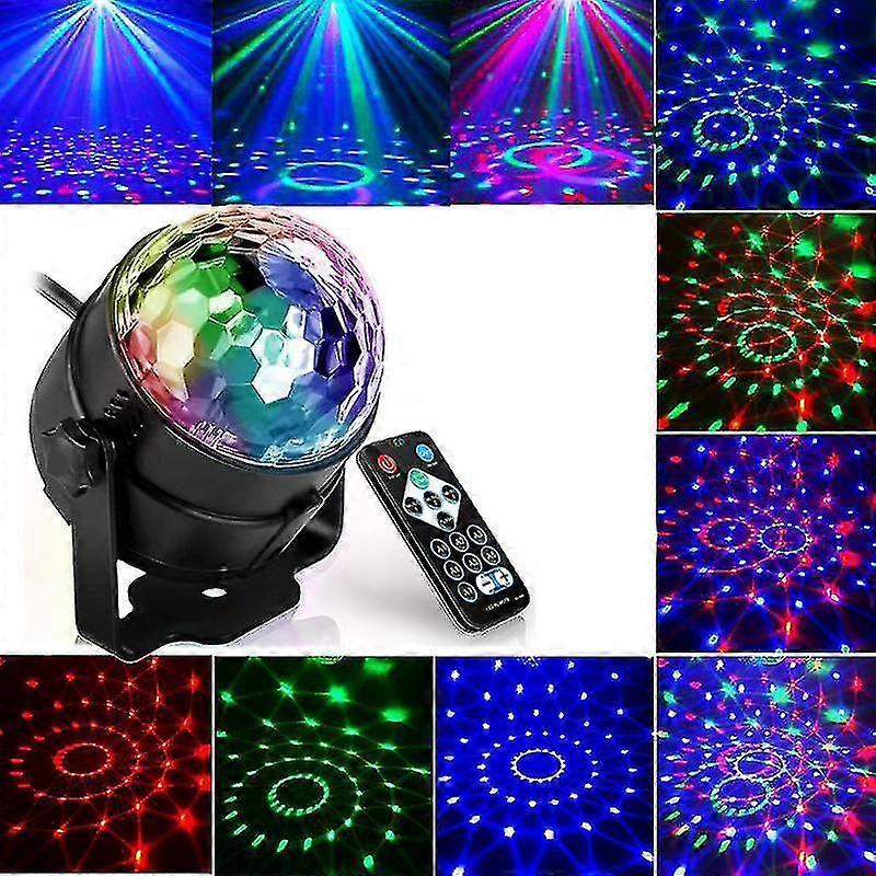 Voice Control Disco Ball Light, 15 Colors Faceted Scene Lamp, 360° Rotation Party Lighting with Remote & 4m Cable