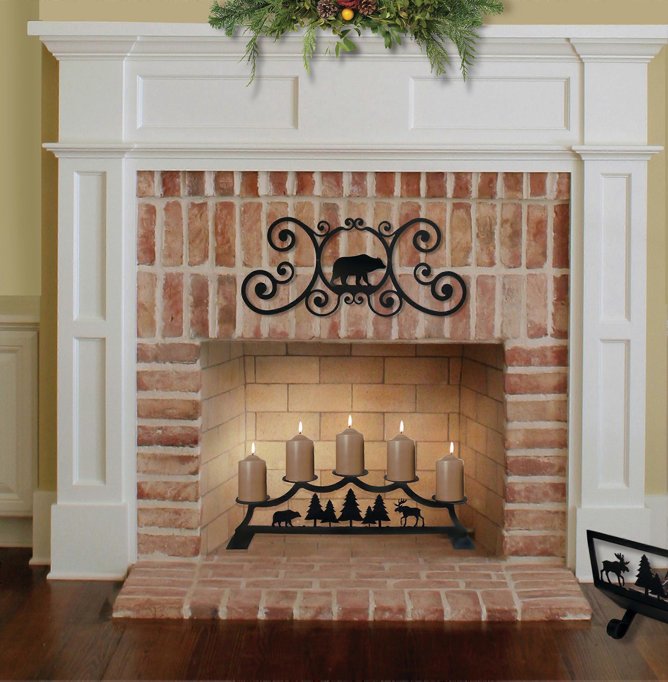 Moose Fireplace Pillar Candle Holder