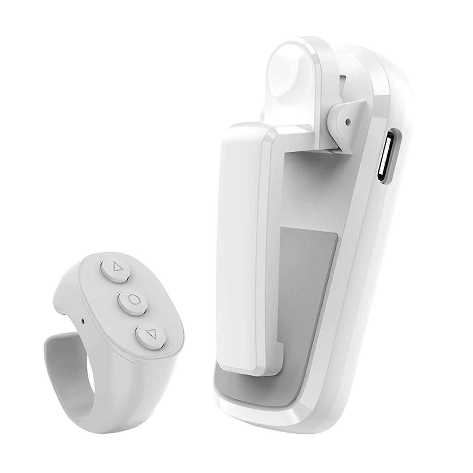 Multifunctional Remote Page Turner For Reading Scrolling Clicking On Tablet Camera Camcorder White