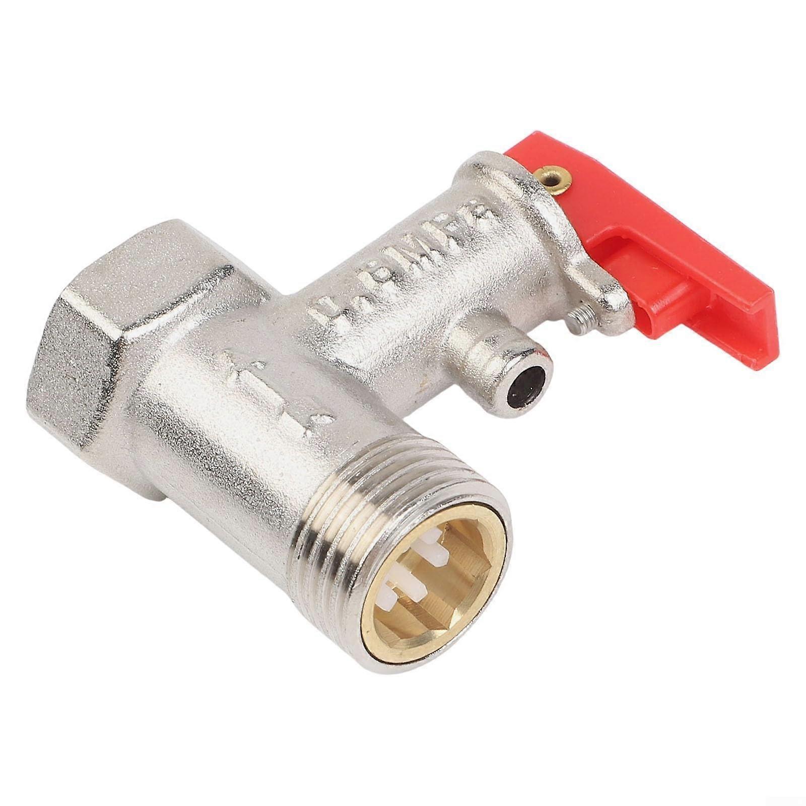 Brass Pressure Relief Valve 1/2Inch Thread, Boiler System Safety Valve, Water Flow Control, Operating Temperature 100C