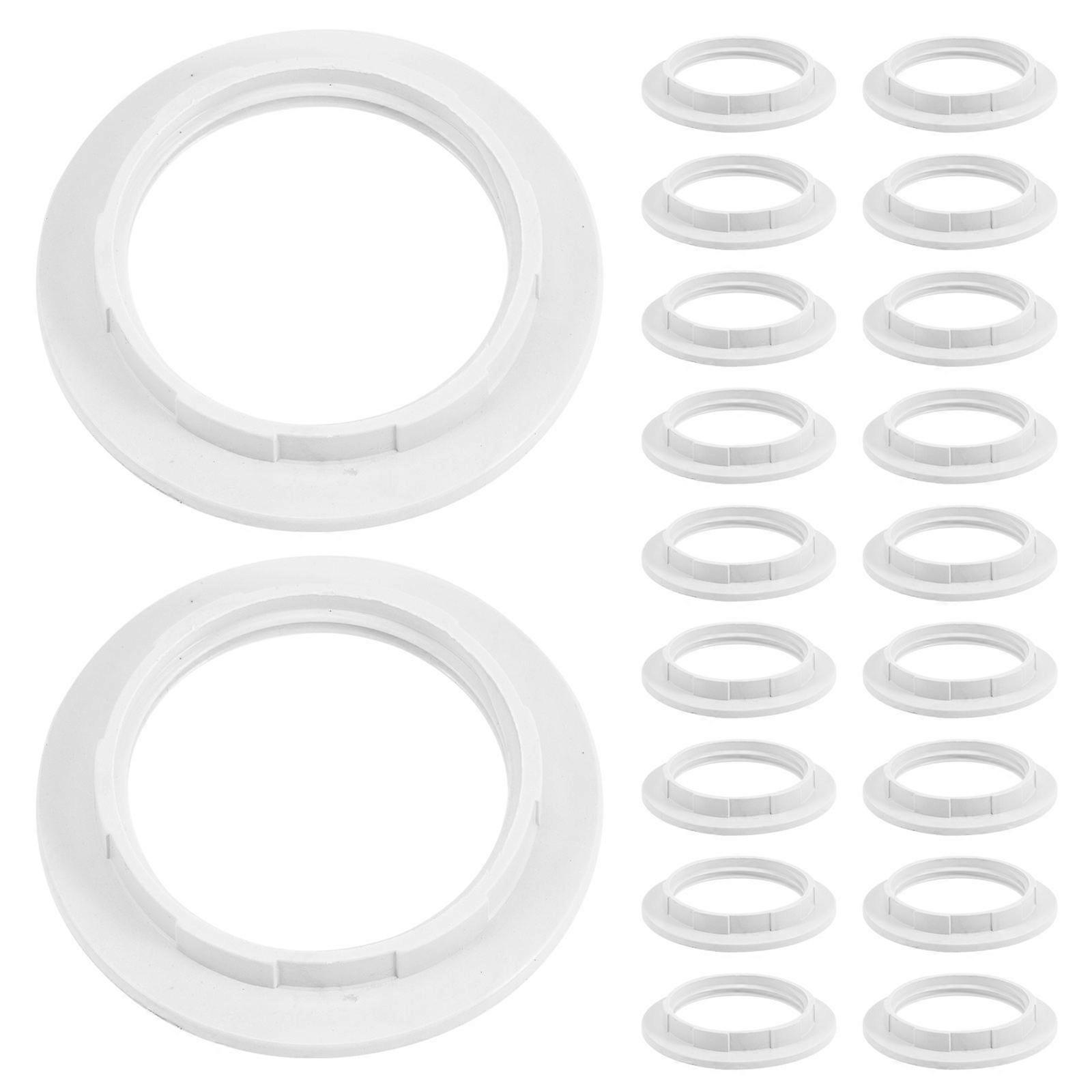 30pcs Light Socket Shade Rings E27 Lamp Shade Ring Plastic Threaded Reducers Replacement Lampshade Adapter Collar for Light Fixture