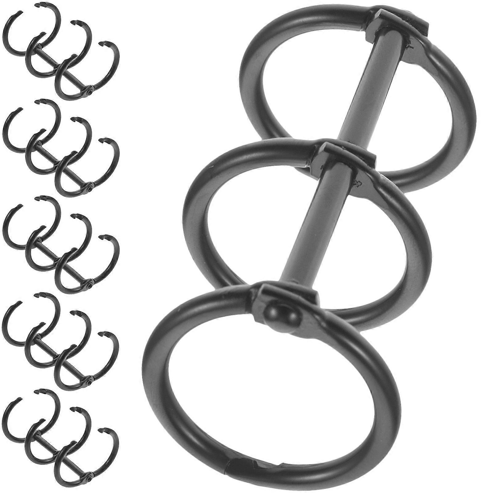 6pcs Loose Leaf Binders Scrapbook Book Clips Three-hole Segmented Binders for Office