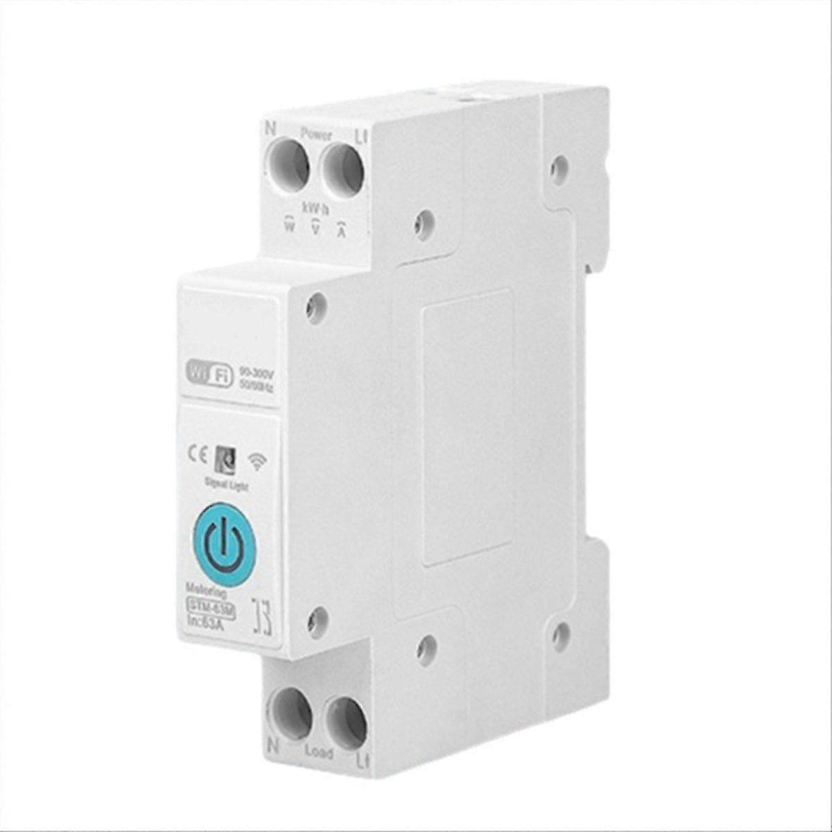 TUYA WiFi Smart Switch Energy Meter 63A 1P+N Kwh Metering Monitoring Circuit Breaker Timer Relay MCB Edition 1031