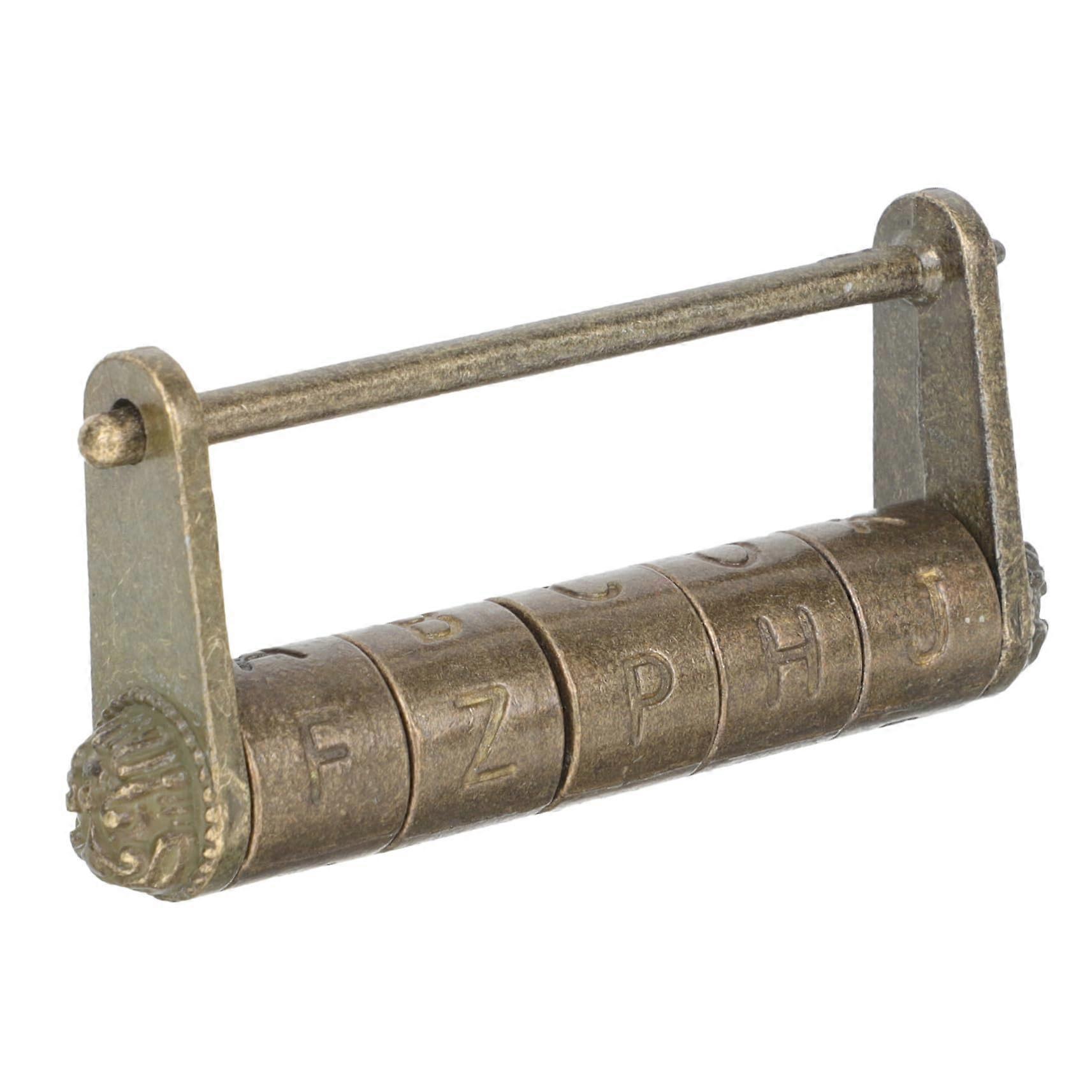 Vintage Zinc Alloy Combination Lock Chinese Characters Retro Padlock For Cabinet And Suitcase Portable Home Use