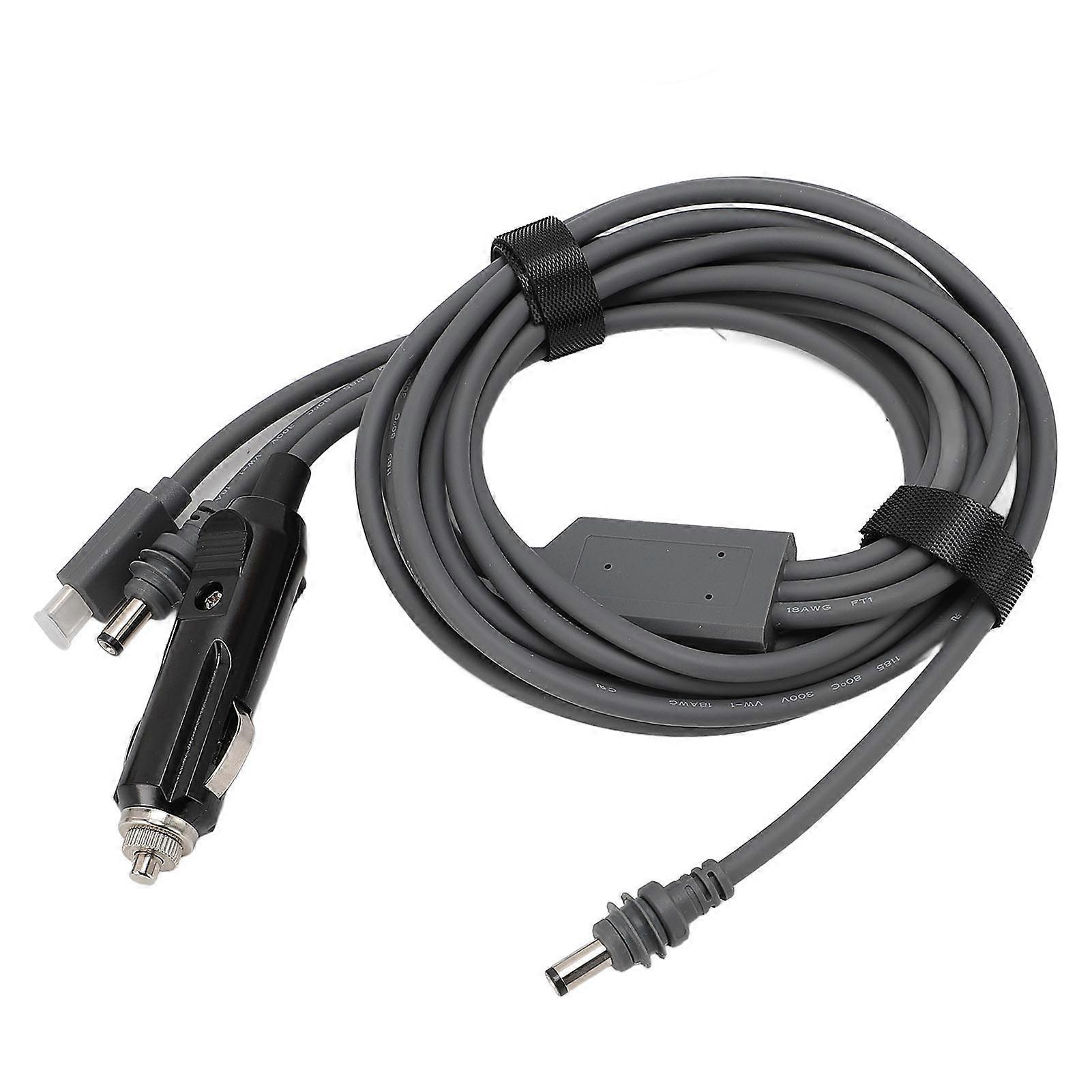 3 in 1 Power Cable DC Male Plug to Type C PD100W Car Charger Adapter Cord for Mini Satellite Device 5 Meter / 16.4ft 