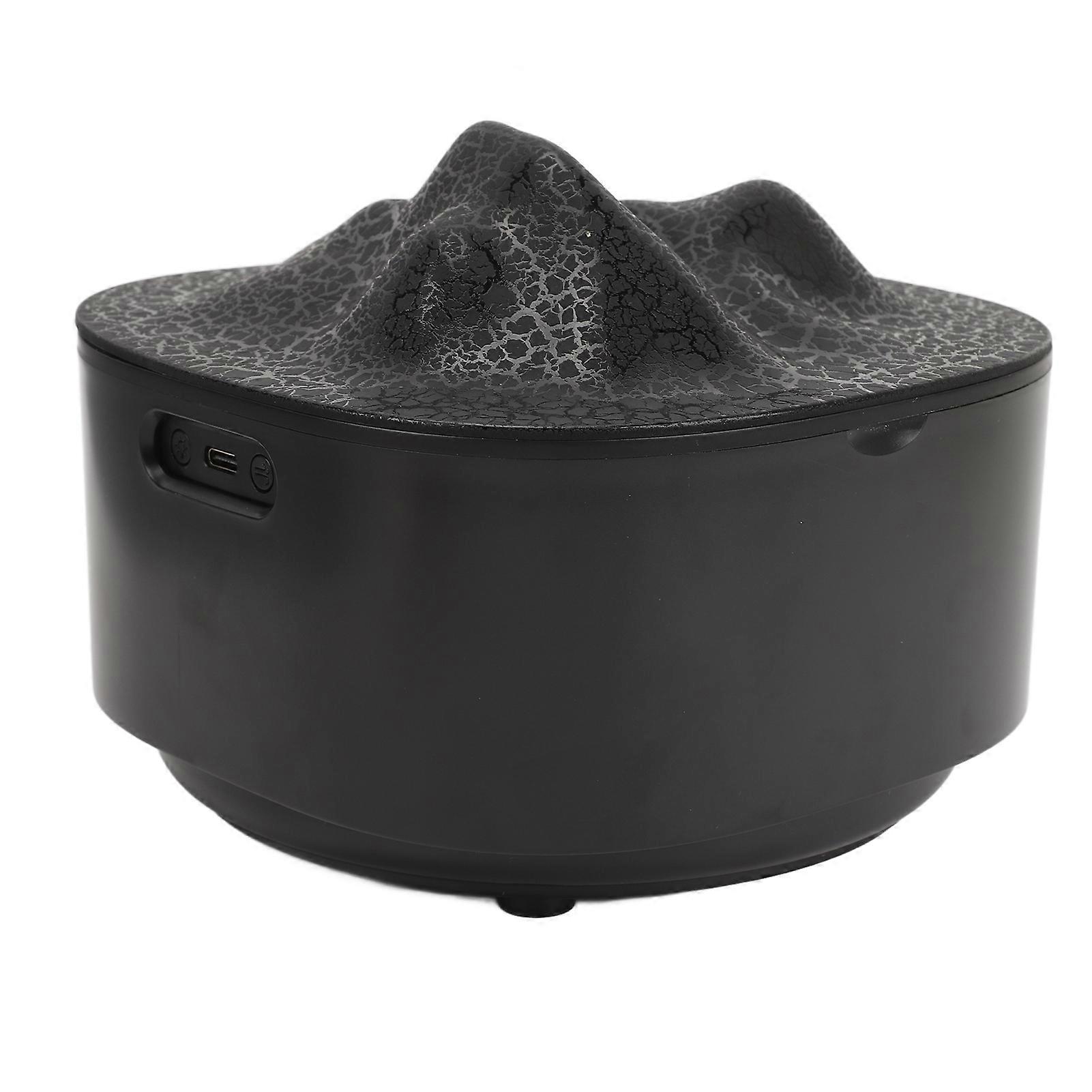 Aromatherapy Diffuser Humidifier with LED Colorful Lights Lava Mountain 1.5L USB Essential Oil Diffuser Cool Mist Humidifier for Bedroom Office Black