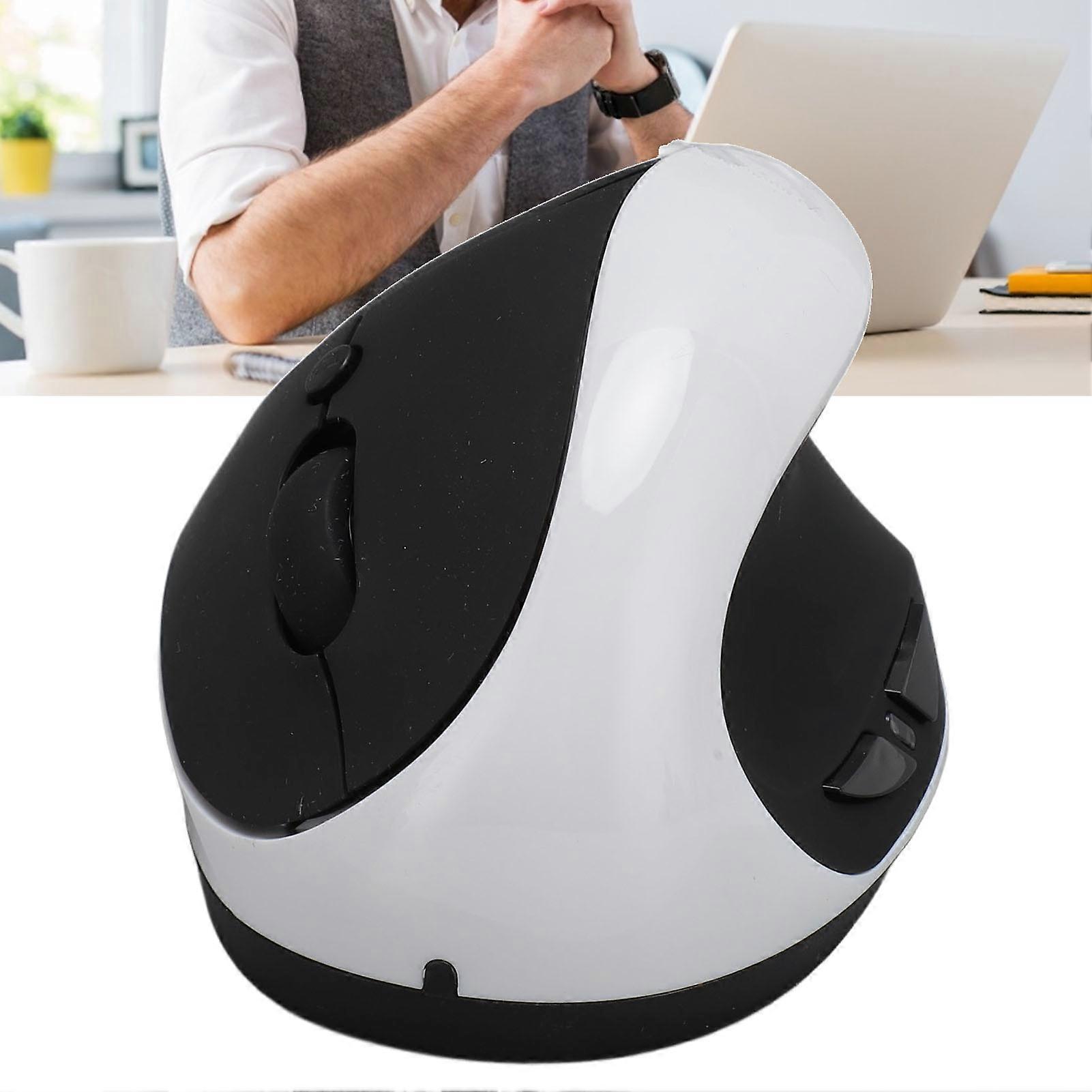 Right Hand Ergonomic Mouse 3 Adjustable DPI 800 1200 1600 2.4G Wireless Rechargeable Vertical Optical Mouse for Laptop PC Tablet White 