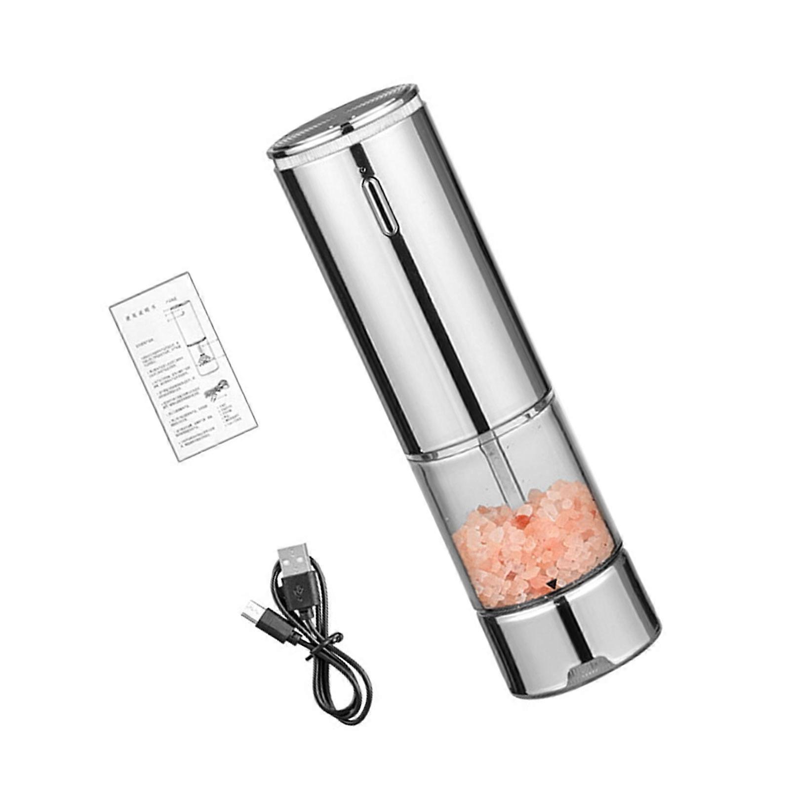 Automatic Pepper Grinder Machine With Ergonomic Designs ABS Housing Easy Operation For Family Meals And Entertaining  Silver