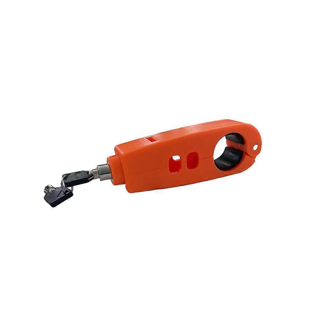 Motorcycle Brake Lock Powerful AntiTheft Device With 2 Keys Aluminum Alloy Handlebar Lock Orange ThreeHole
