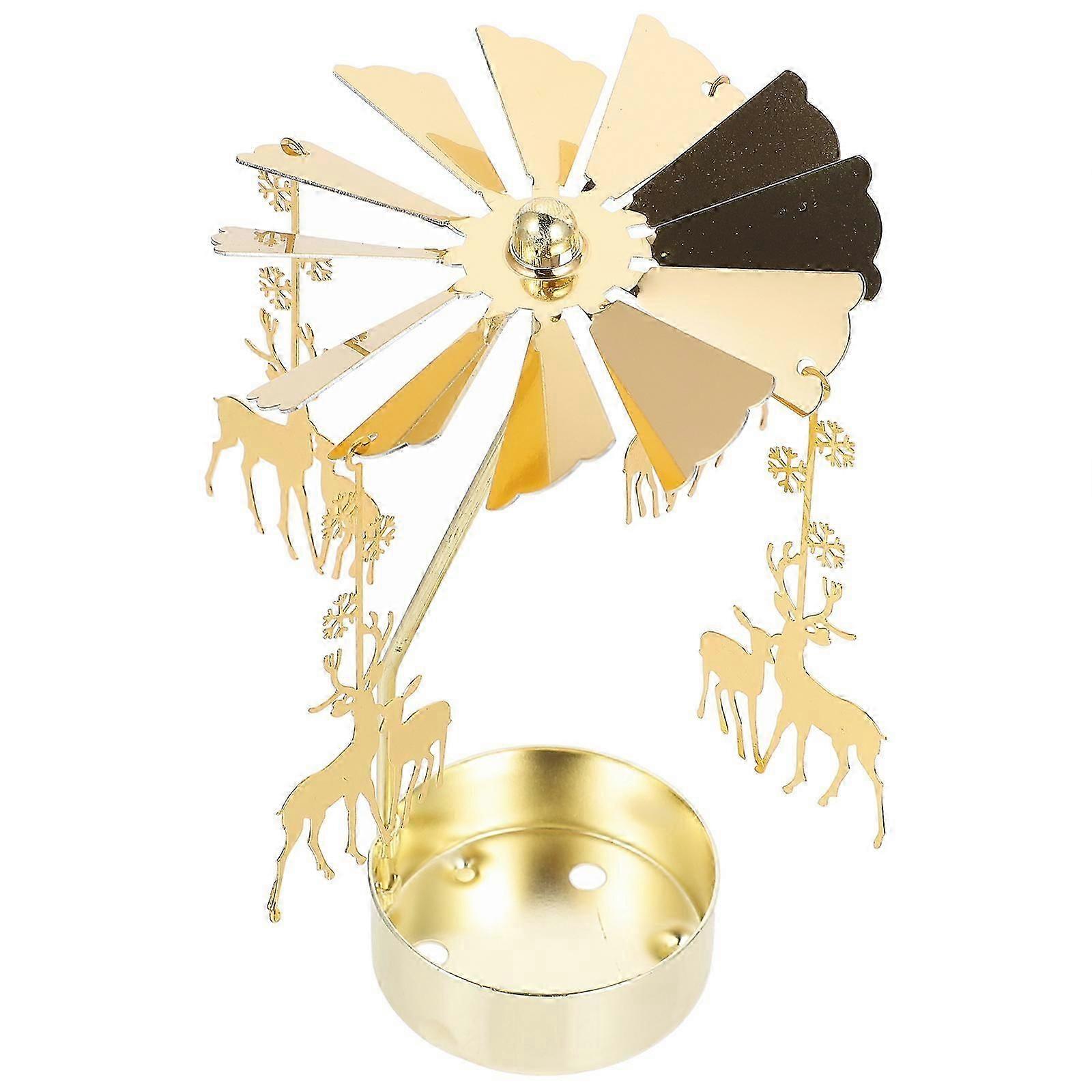 Christmas rotating candlestick stand with metal brackets