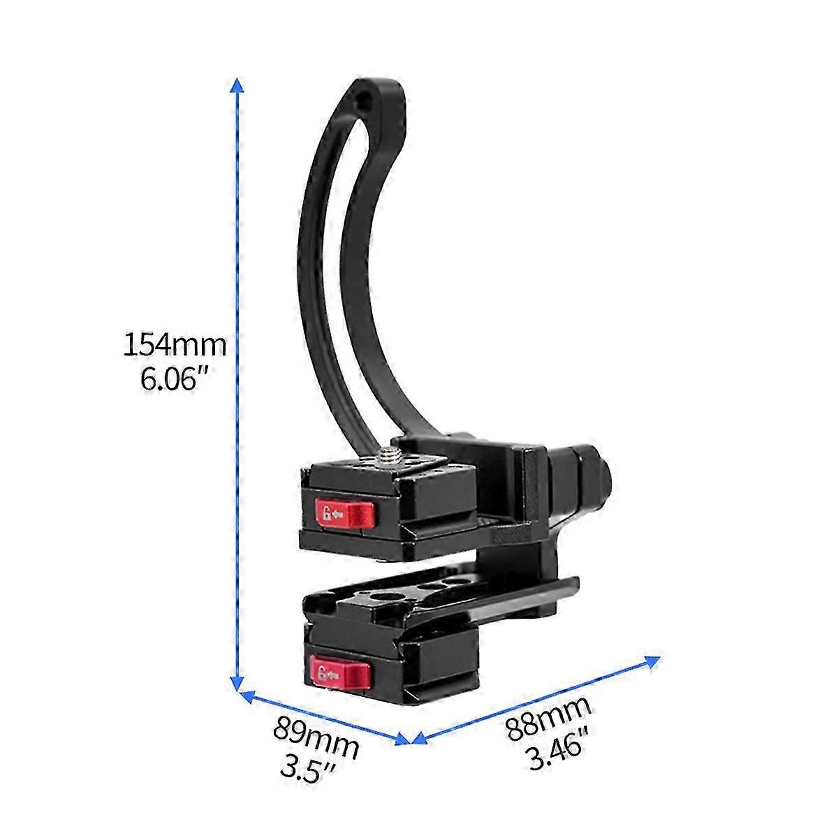 Aluminum Camera Lens Support Bracket Semi-Circular Ring Horizontal Vertical Quick Switch Mount TripBlack SZRH