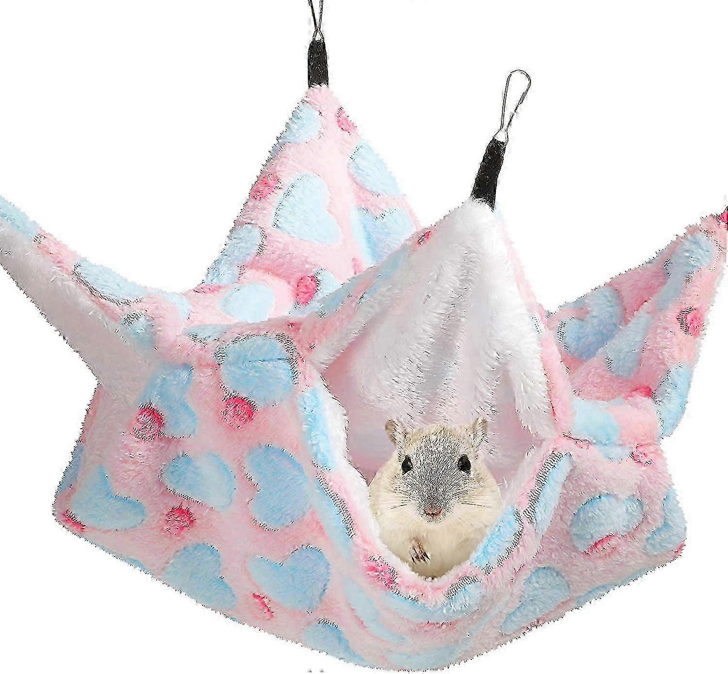 Double Layer Hamster Warming Hammock Hanging Squirrel Sleeping Bag - L- Green
