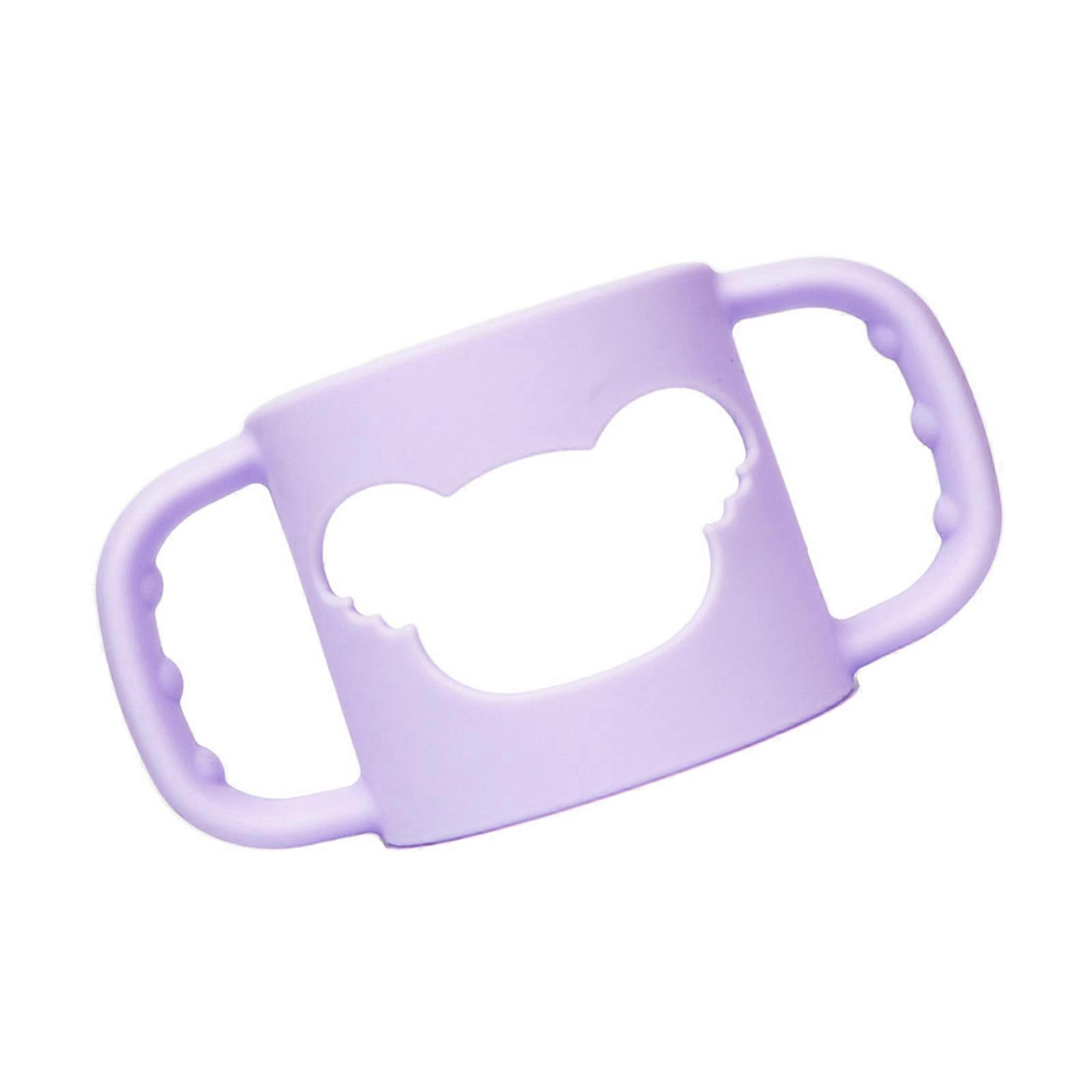 Enfant en bas âge auto-alimentation Formation Poignée Bébé Biberon Poignée Poignée Support Manchon Poignée De Main Sécurisée Pour Bouteilles De Lait Violet