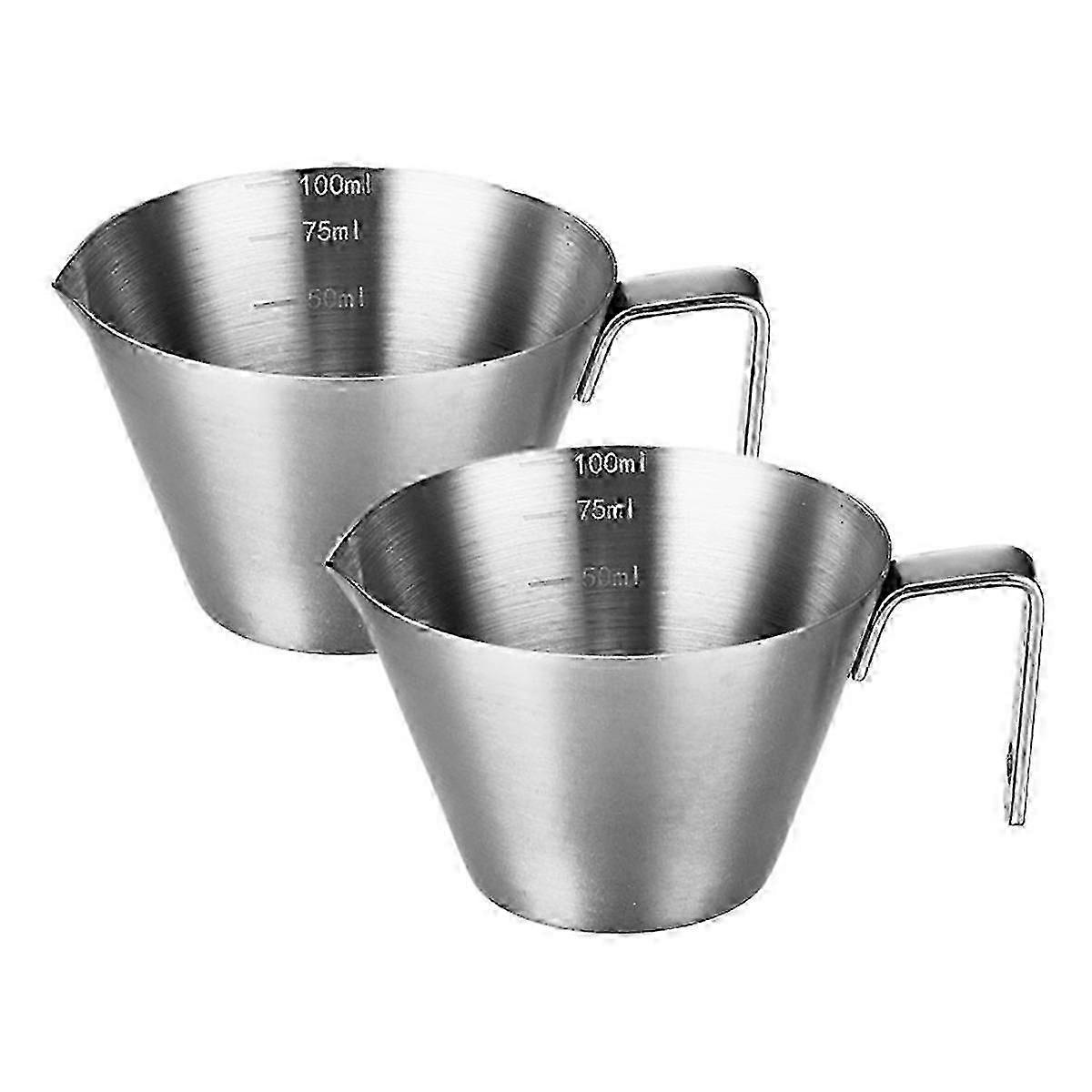 New Arrival Stainless Steel Espresso Cup with Handle and Spout Metal Measuring Cup with Scale