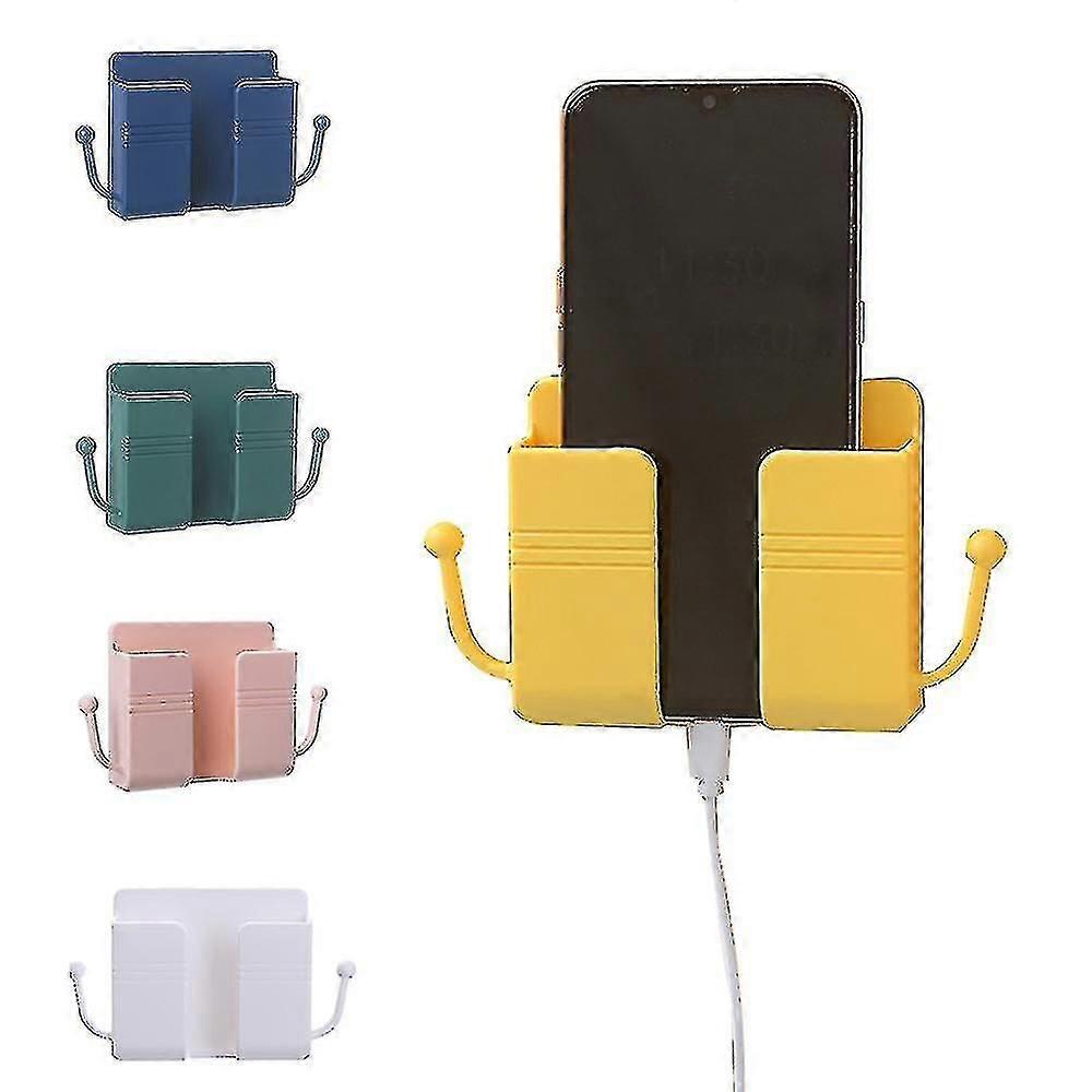 حامل رف تخزين مثبت على الحائط مع شماعات خطاف عالية الجودة ABS شاحن الهاتف وحدة تحكم عن بعد حامل المنزل منظم المطبخ