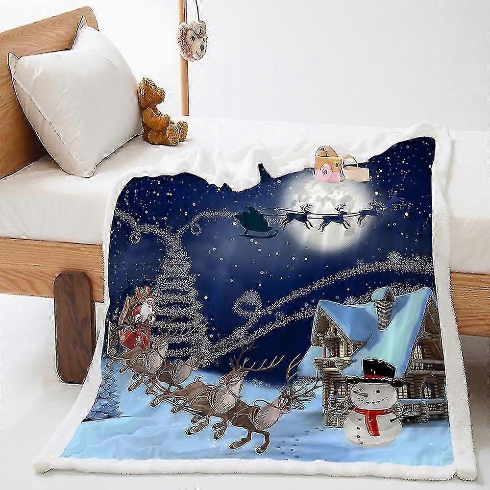 Christmas lamb fleece blanket with crystal design