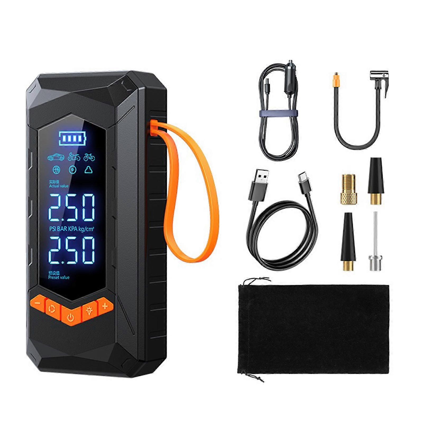 High Efficiency Vehicle Starting Device Digital Tire Inflator Electric Air Compressor Pump for Accurate Pressure Control Multicolor