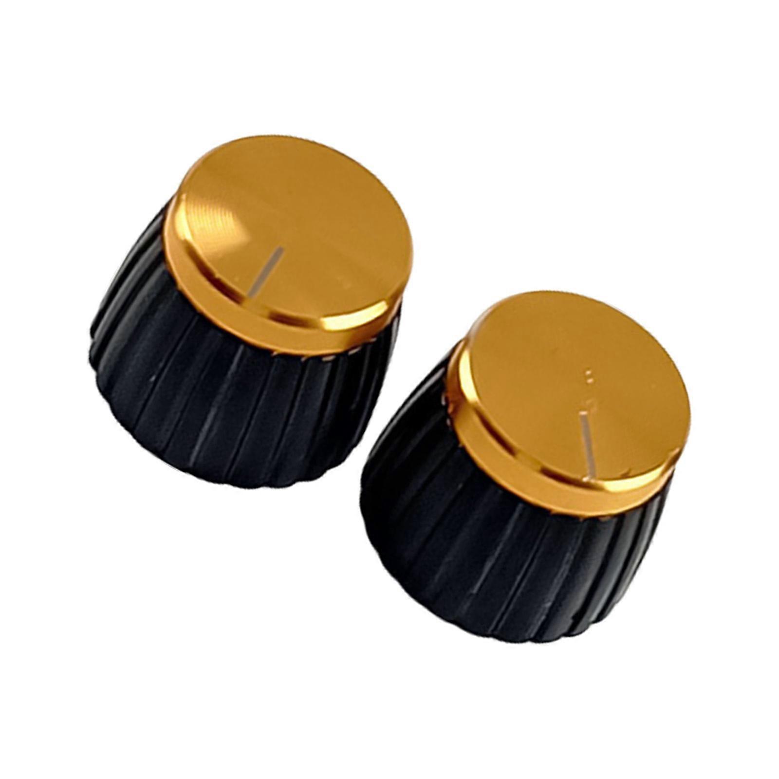 2 Pack Guitar Potentiometer Knobs Nonslip Grip Surfaces Ergonomic Volumes Adjusters Suitable for Professional Musicians  Black and gold