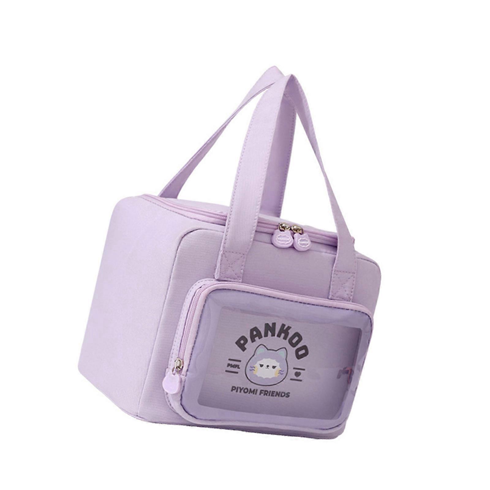 Oxford Cloth Lunch Bag For Adults Keeps Food Warm Insulated Lunch Handbag Suitable For Office Gym And Outdoor Activities  Purple