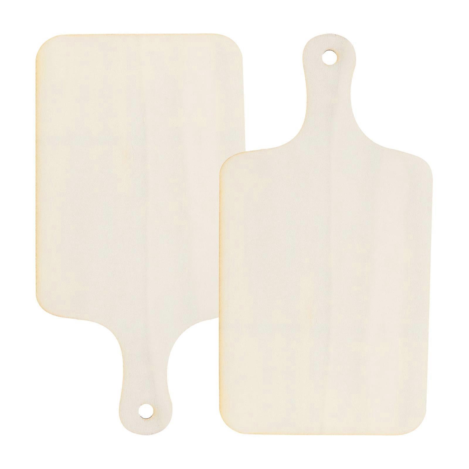 2pcs Mini Bread Board with Handle Wooden Cake Board DIY Blank Cutting Board