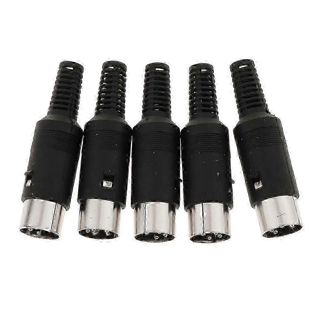 DIN Mini Pin Male Plug Audio Connector For Keyboard/Mouse DIY - Black, 3 Pin