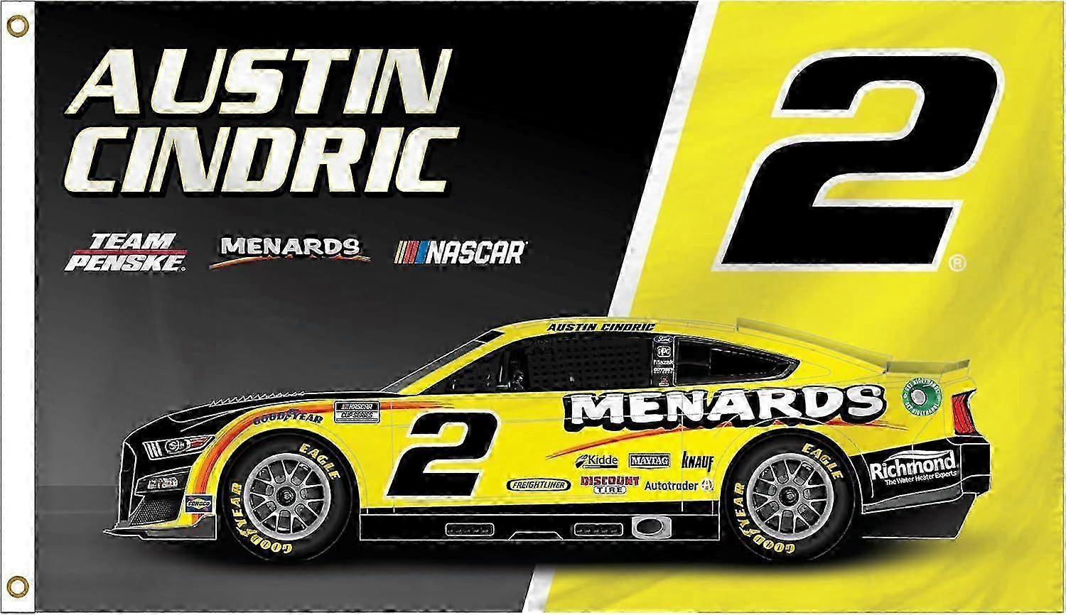 Austin Cindric 2 Nascar Car Flag New for 2022 Mode A-3835