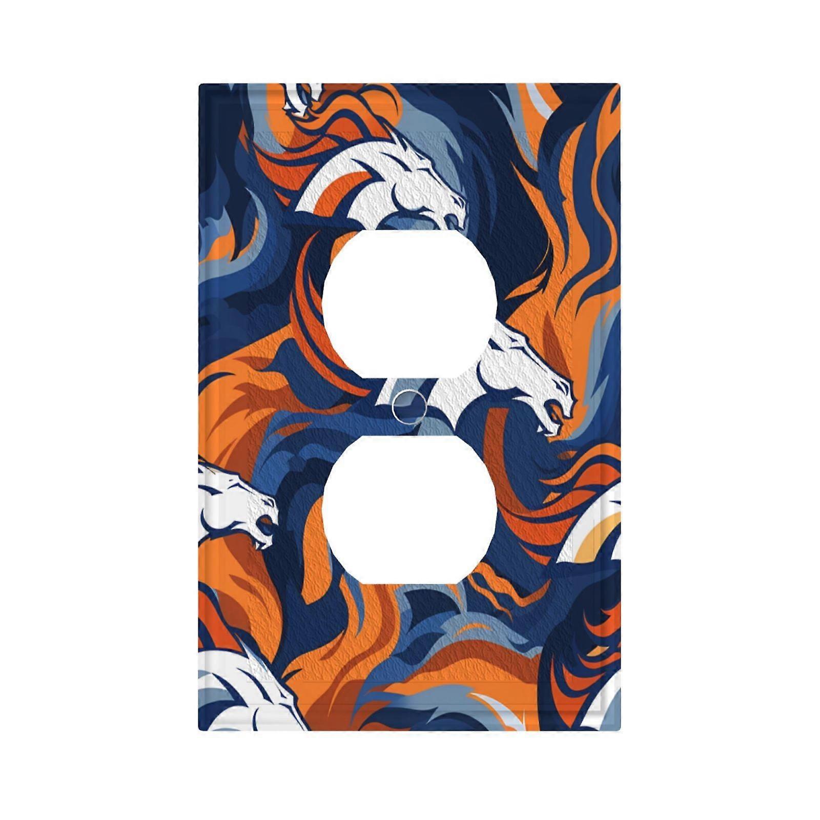 Broncos Switching Lights Single Leather Roman Frame Switch Panel Wall Panel Single Double/Pull Light Switch