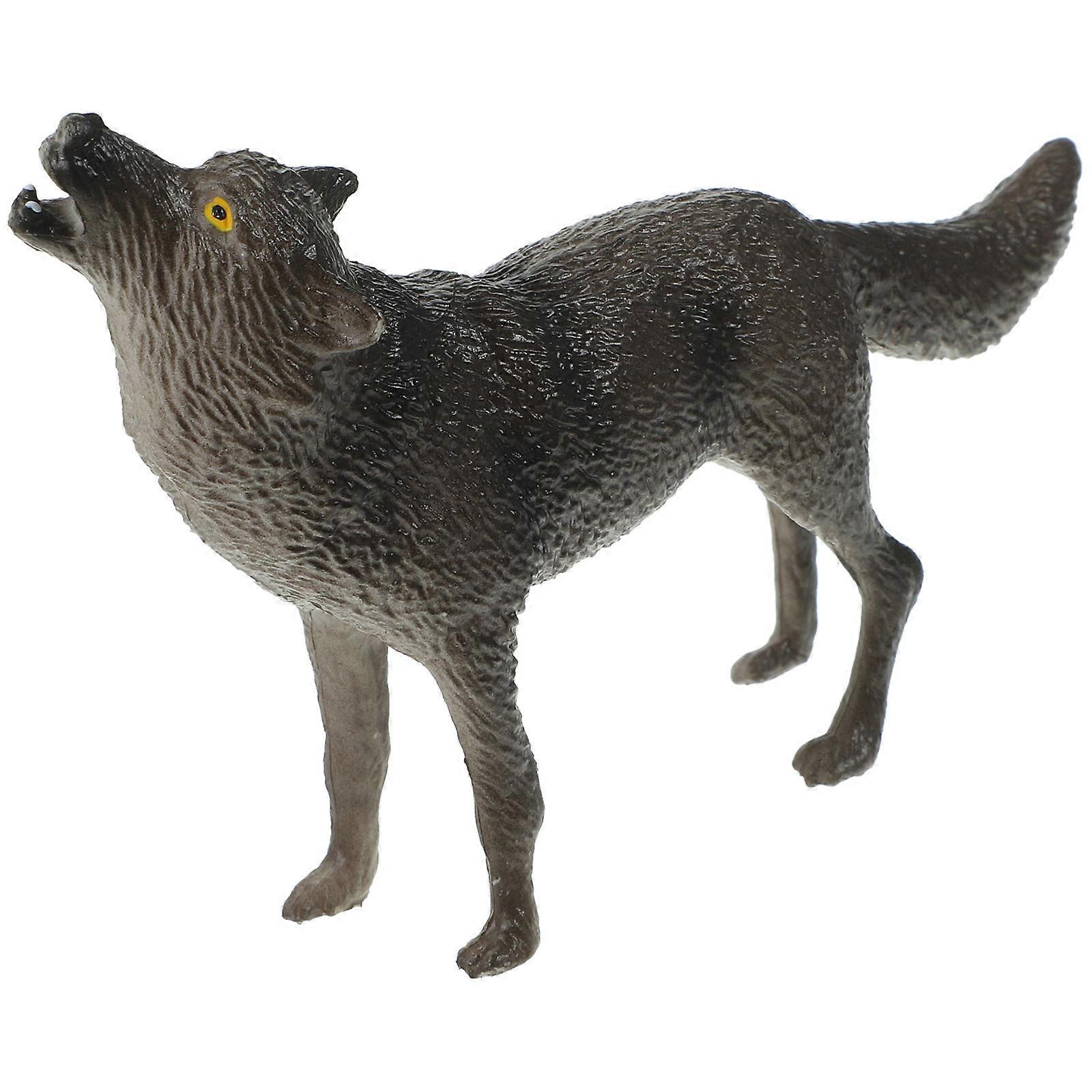 Wolf Model Plastic Wolf Toy Home Decor Children Room Decor Standing Wolf Pose 1Set