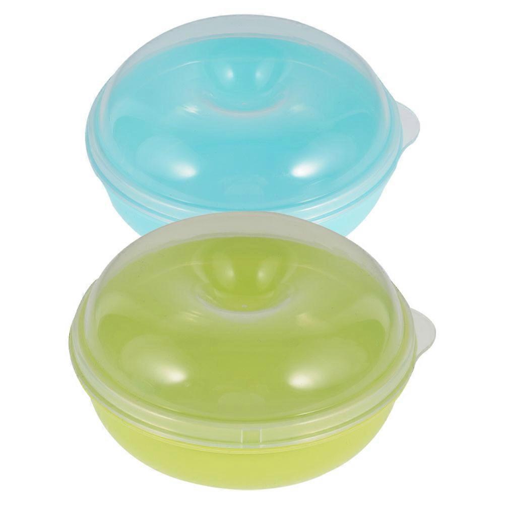 Storage Box for Kitchen Baked Goods Container Round Shape Simple Style Microwavable 2Pcs