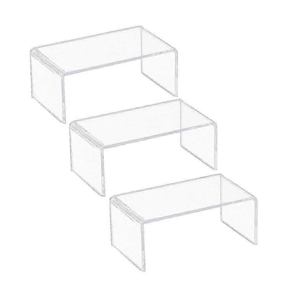 3PCS Acrylic Display Shoe Risers Clear Retail Display Stand U Shaped Shelf Showcase Rack for Toy Bag Cosmetic (M)