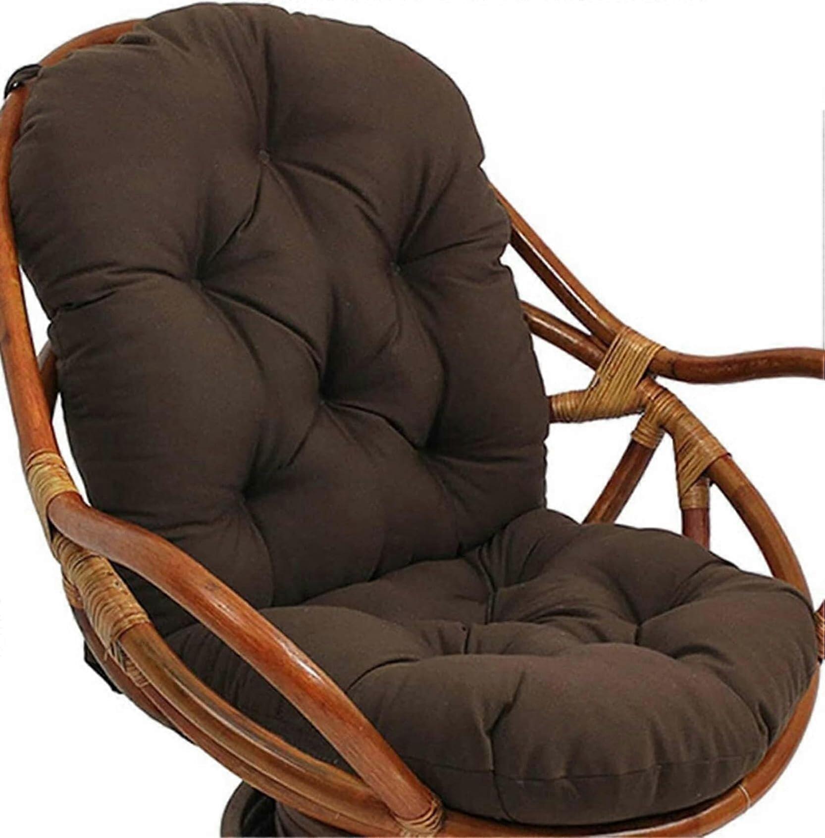 Egg Rocker Chair Cushion Waterproof Swivel Seat Pad for Office Lazy Sofa Rattan Chair (Coffee)